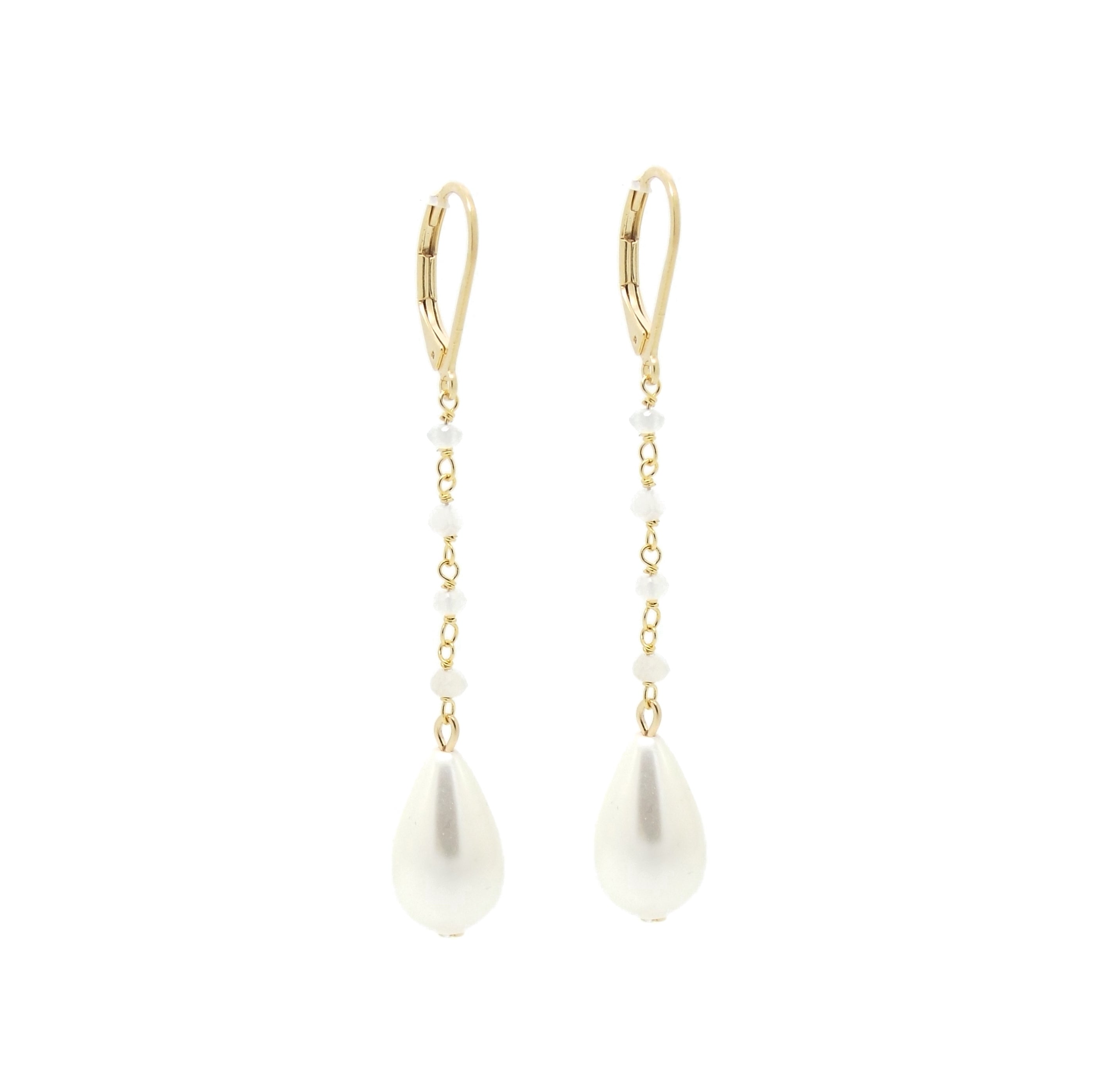 Salome Women's White / Neutrals / Gold Virgo Moon Earrings In Gold