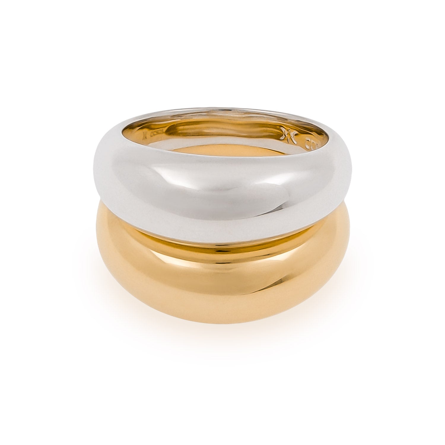 Cote Cache Women's Gold / Silver Lux Dome Ring Set - Silver & Gold In Multi