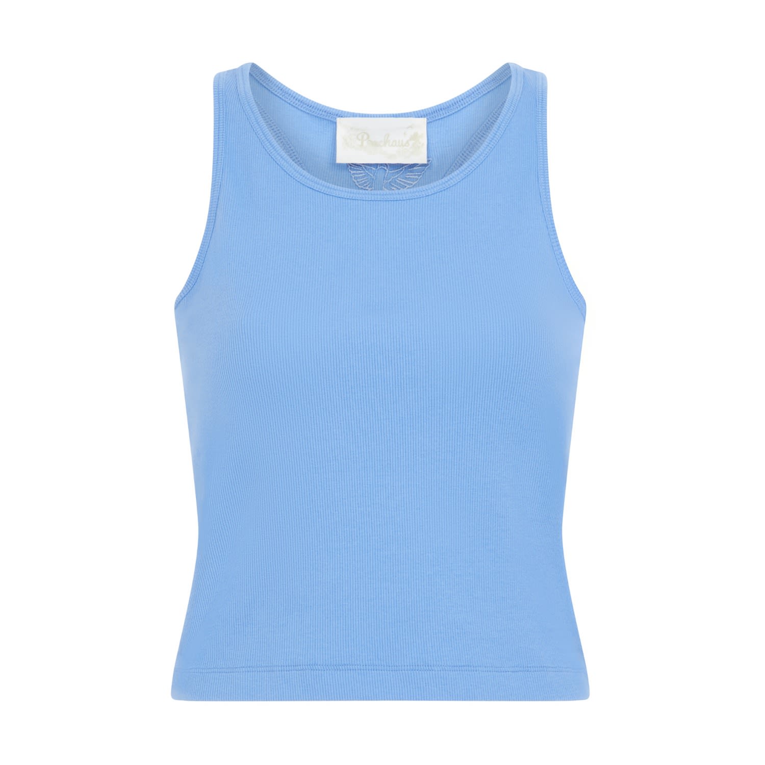 Women’s Teasel Ribbed Cotton Vest - Mountain Blue Small Peachaus