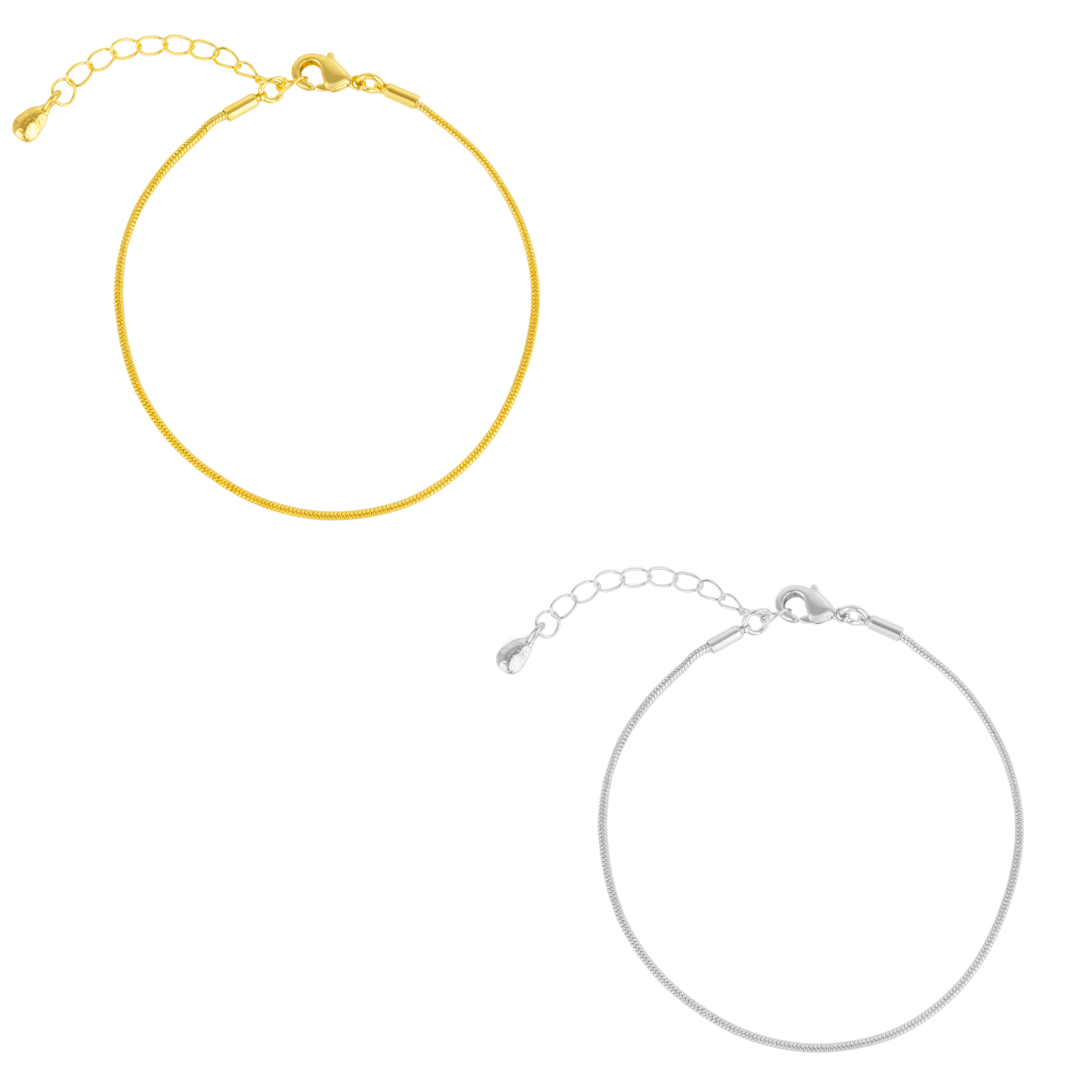 Mejoma Women's Gold / Silver Italian Style Snake Silver & Gold Chain Bracelet Set In Multi