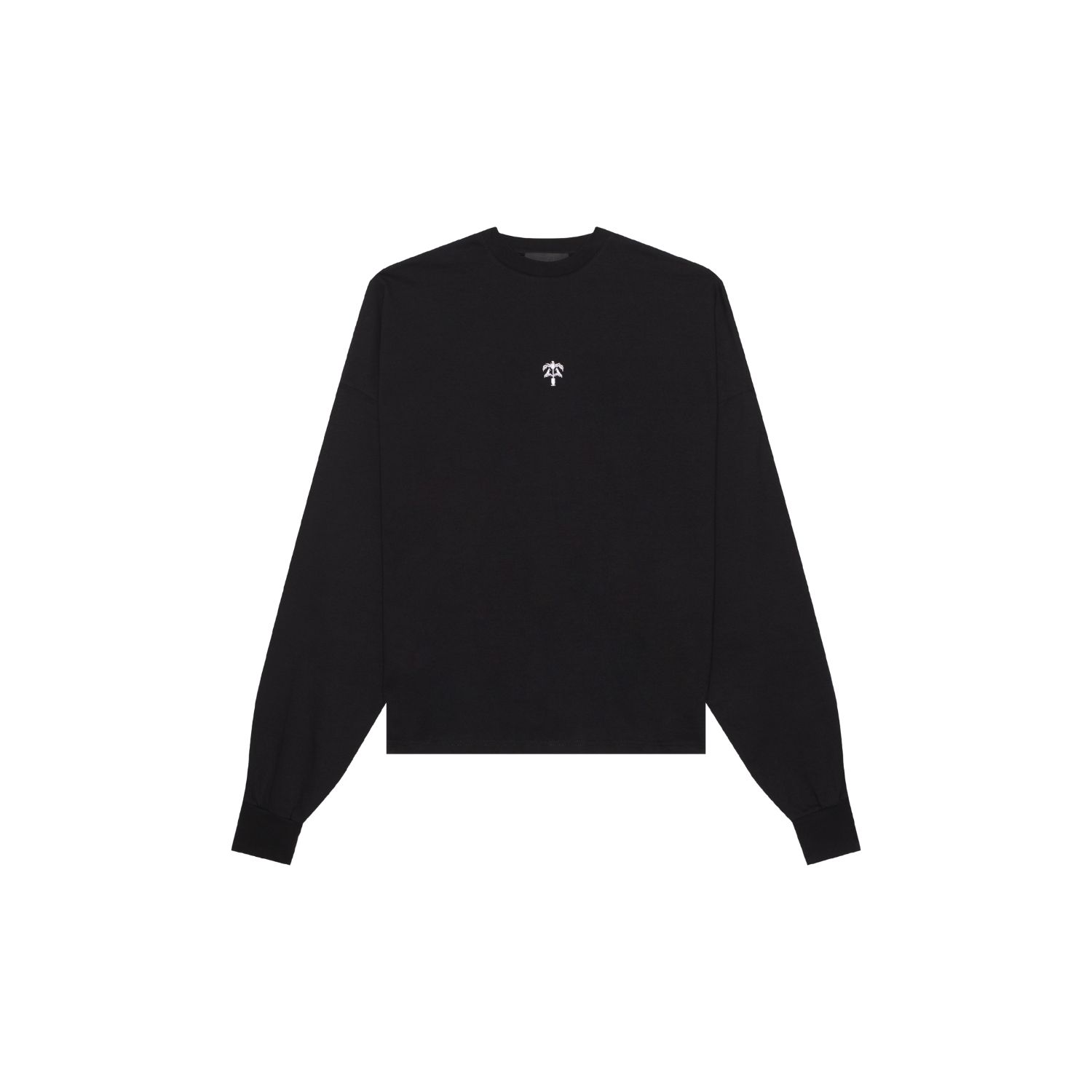 Place Of Elms Men's Black Long-sleeve Lower Print T-shirt In Black
