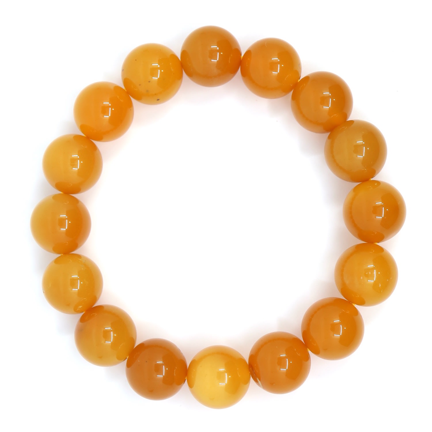 Shar Oke Men's Burmese Yellow Jade Bracelet In Orange