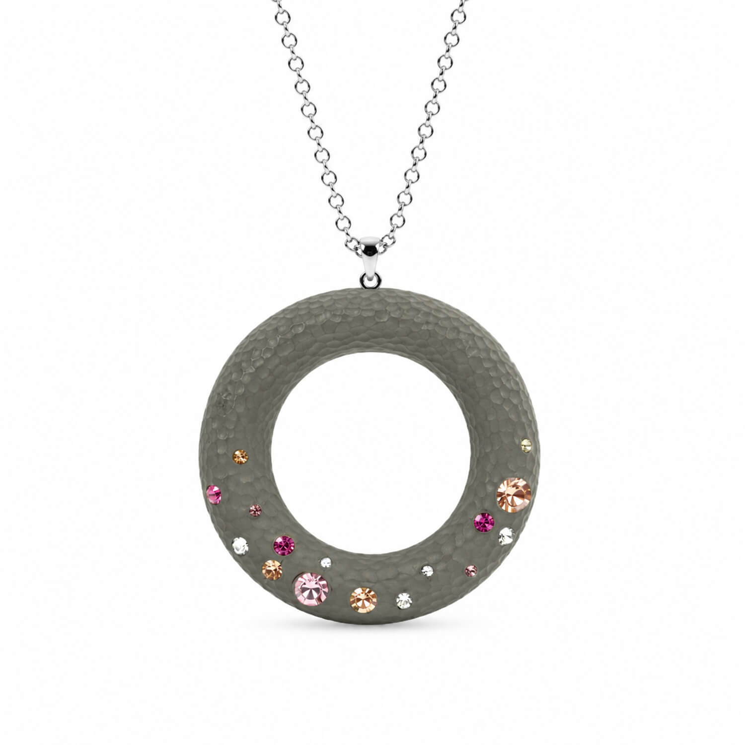 Gold & Honey Women's Confetti Donut Necklace In Grey