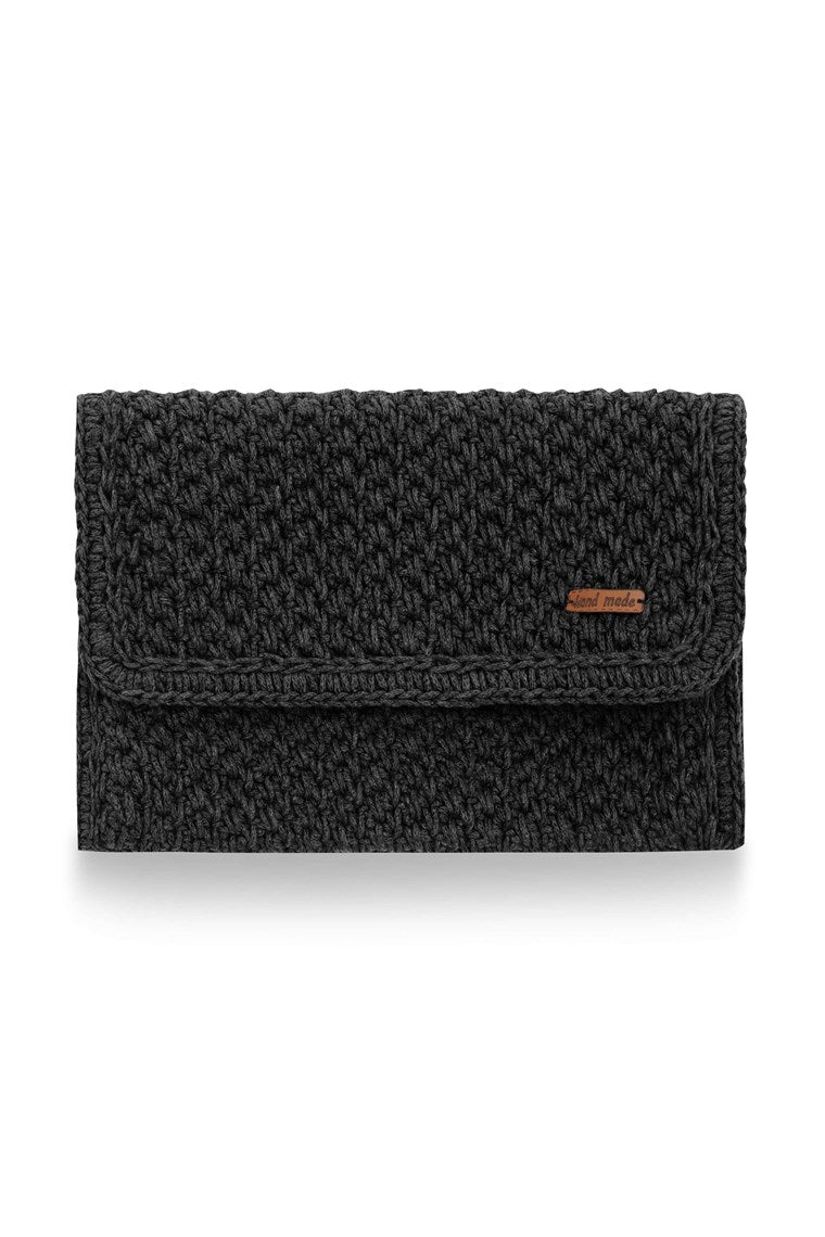 Peraluna Women's Hira Bag Handmade Knitwear Clutch / Black In Black