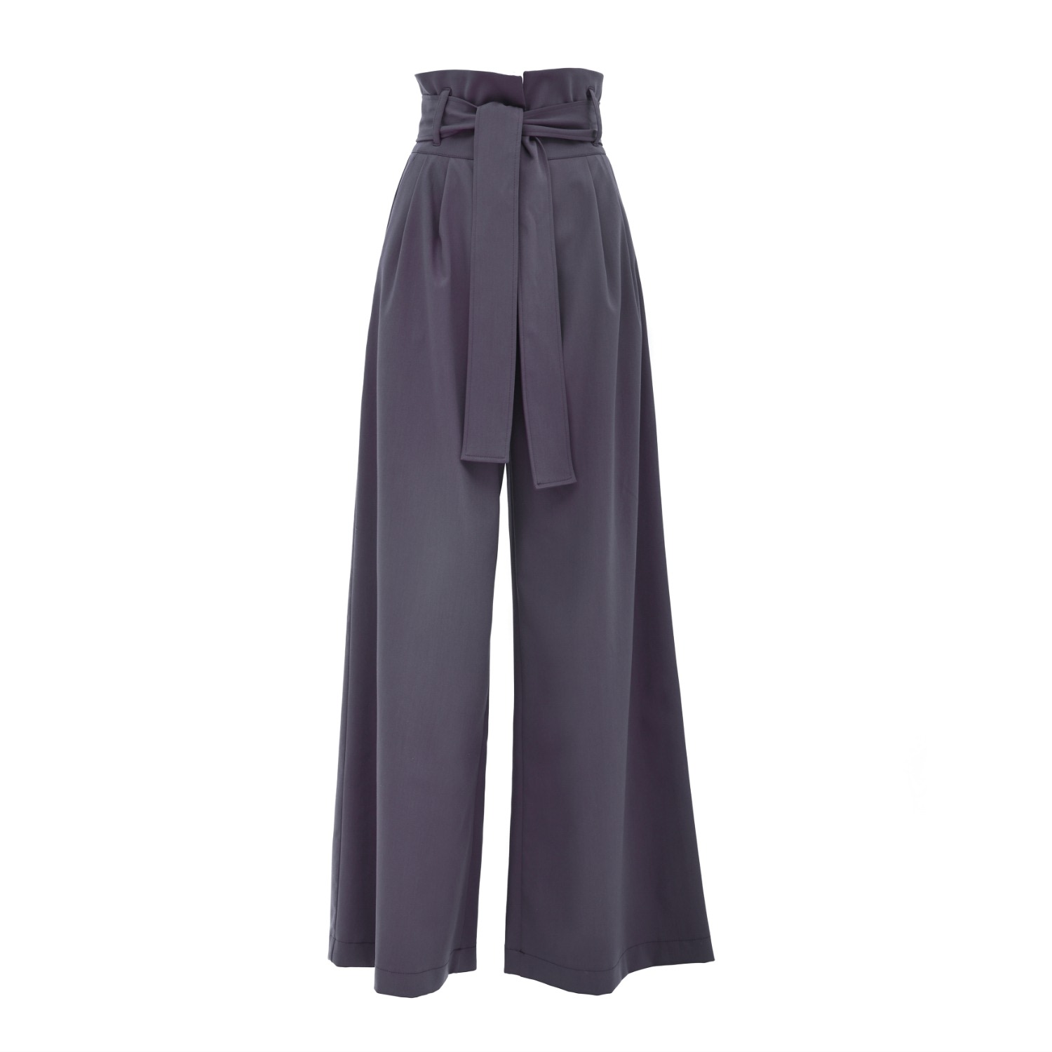 Julia Allert Women's High Waist Long Wide Leg Trousers – Dark Grey In Gray