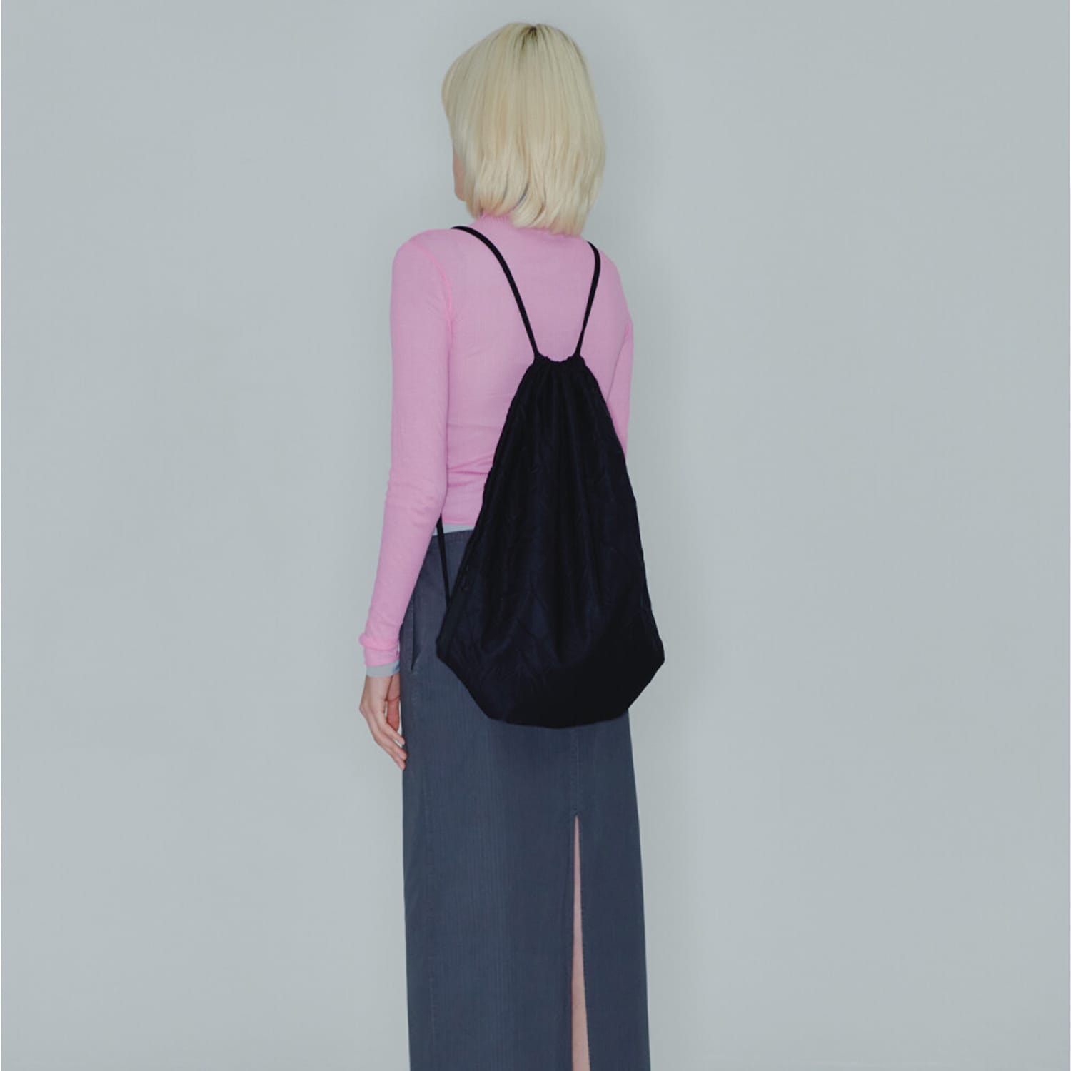 Waterloo Drawstring Bag - Crease Black | HAH ARCHIVE | Wolf