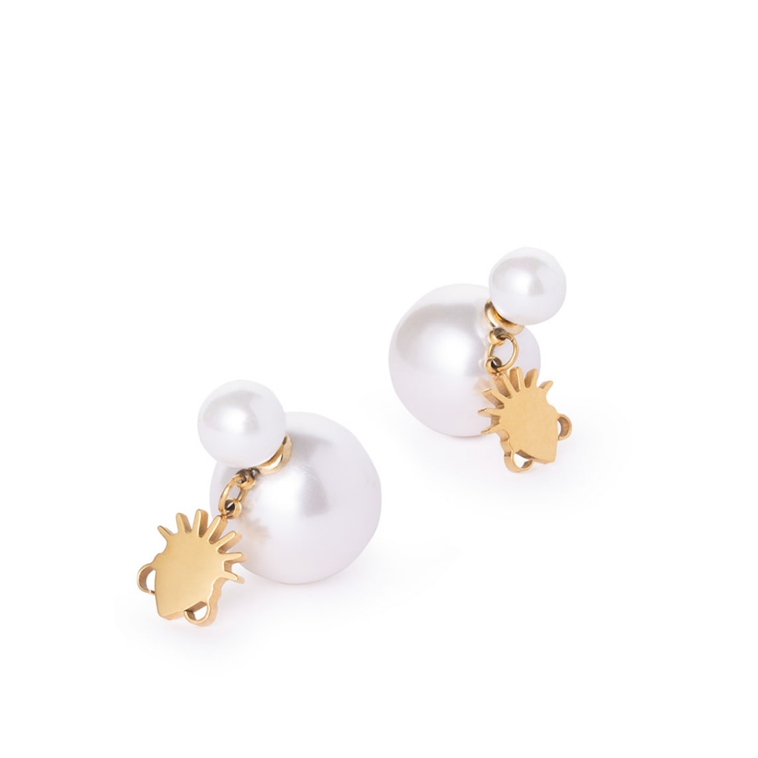 Dolà Women's Abẹ̀ní Akúnlẹ́yàn Earrings – Pearl Stud Earrings In Gold