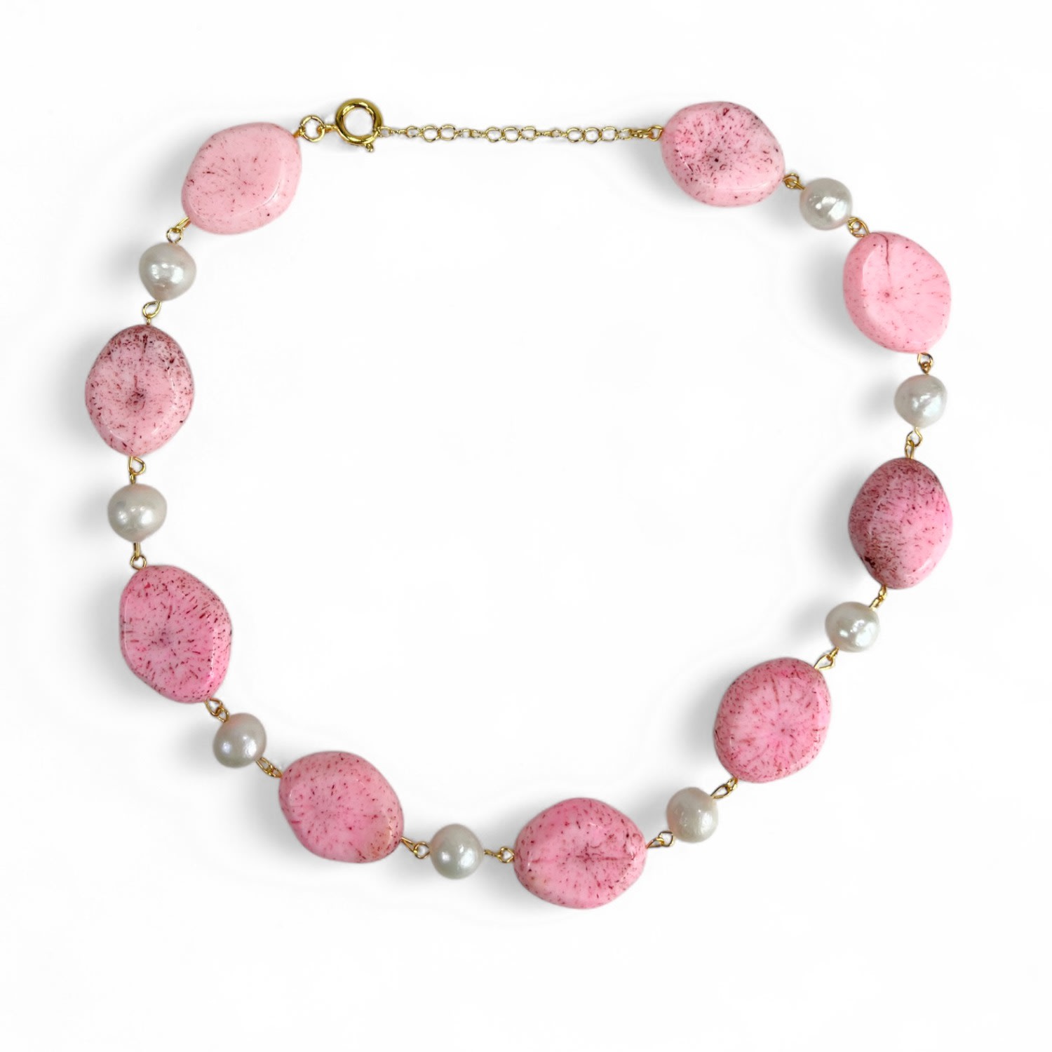 By Virgo Women's Pink / Purple / White Lunara Coral & Pearl Beaded Necklace