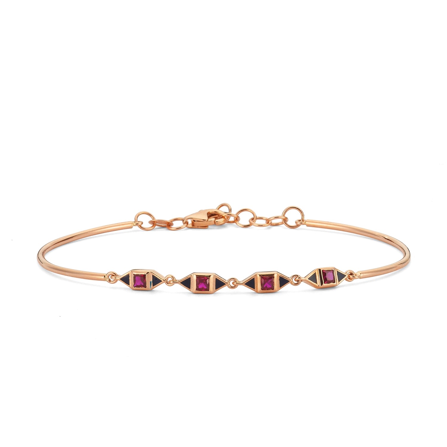 Dime Tribe Women's Gold Stardust Bracelet Ruby In Gold