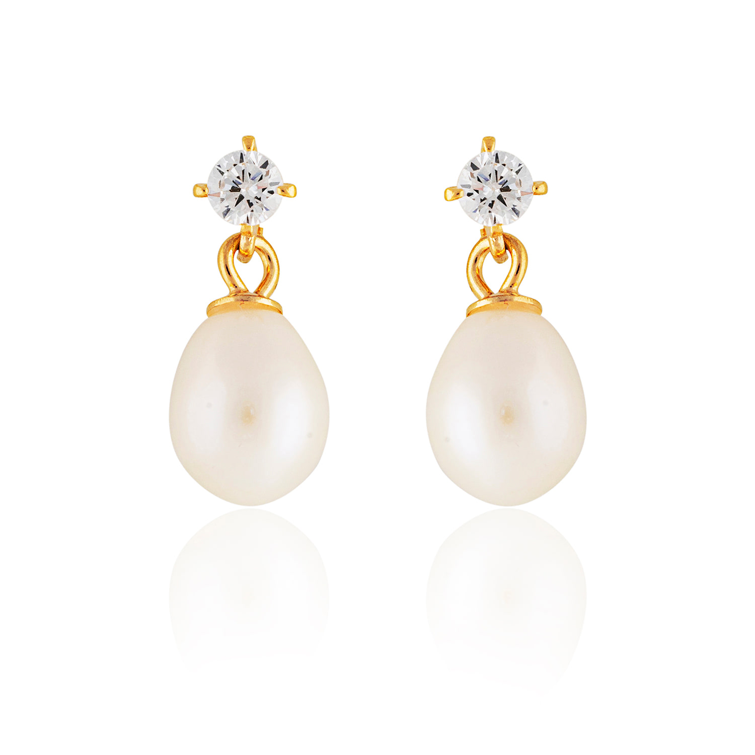 Esterah Women's Gold Freshwater Pearl Drop Earrings
