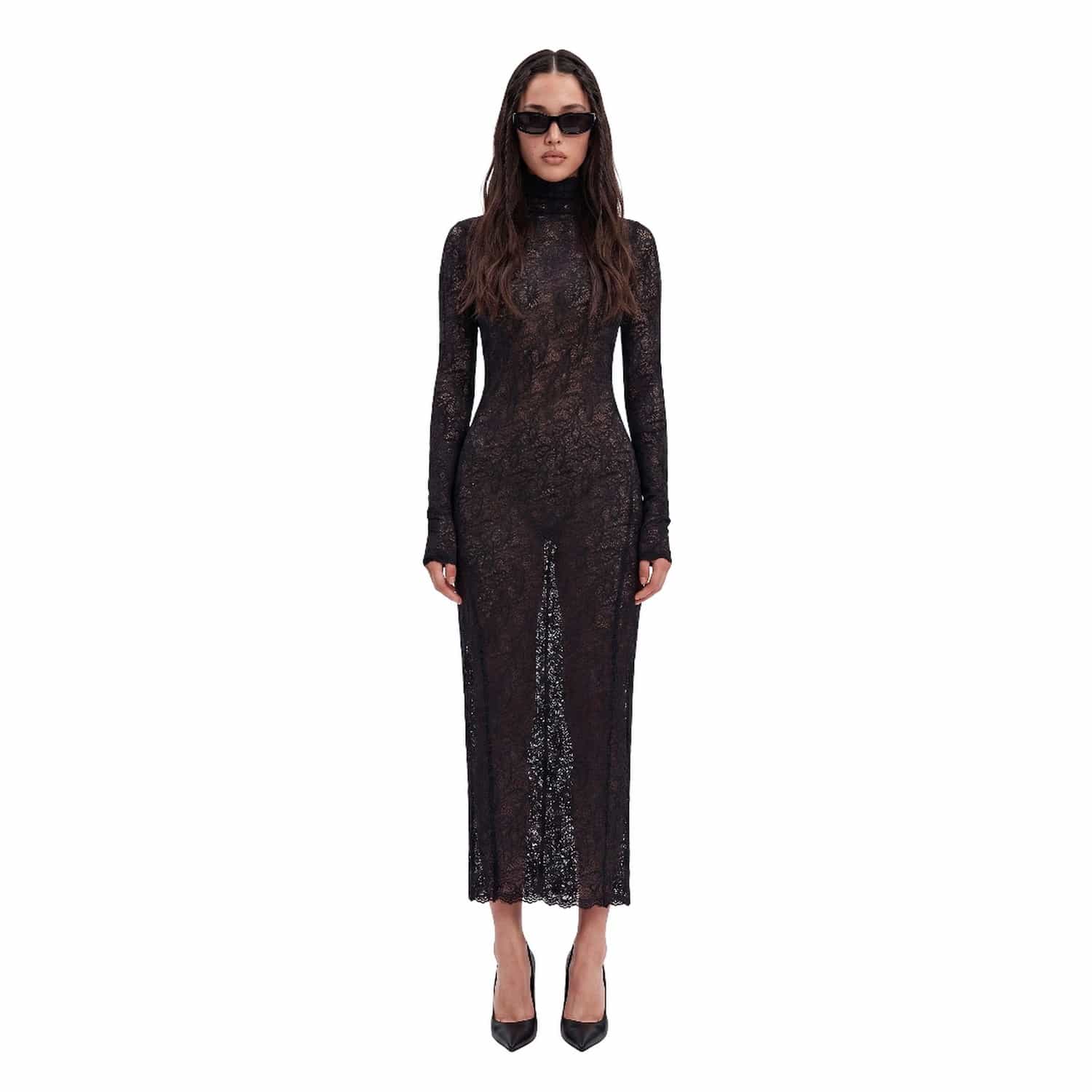 black long sleeve backless lace dress Turtleneck Seduction %0D%0A*%20Pay%20special%20attention%20on%20measurements%20to%20ensure%20proper%20fit size-waist-36-inseam-34-36 Open Back Wedding Dresses Color:Pearl