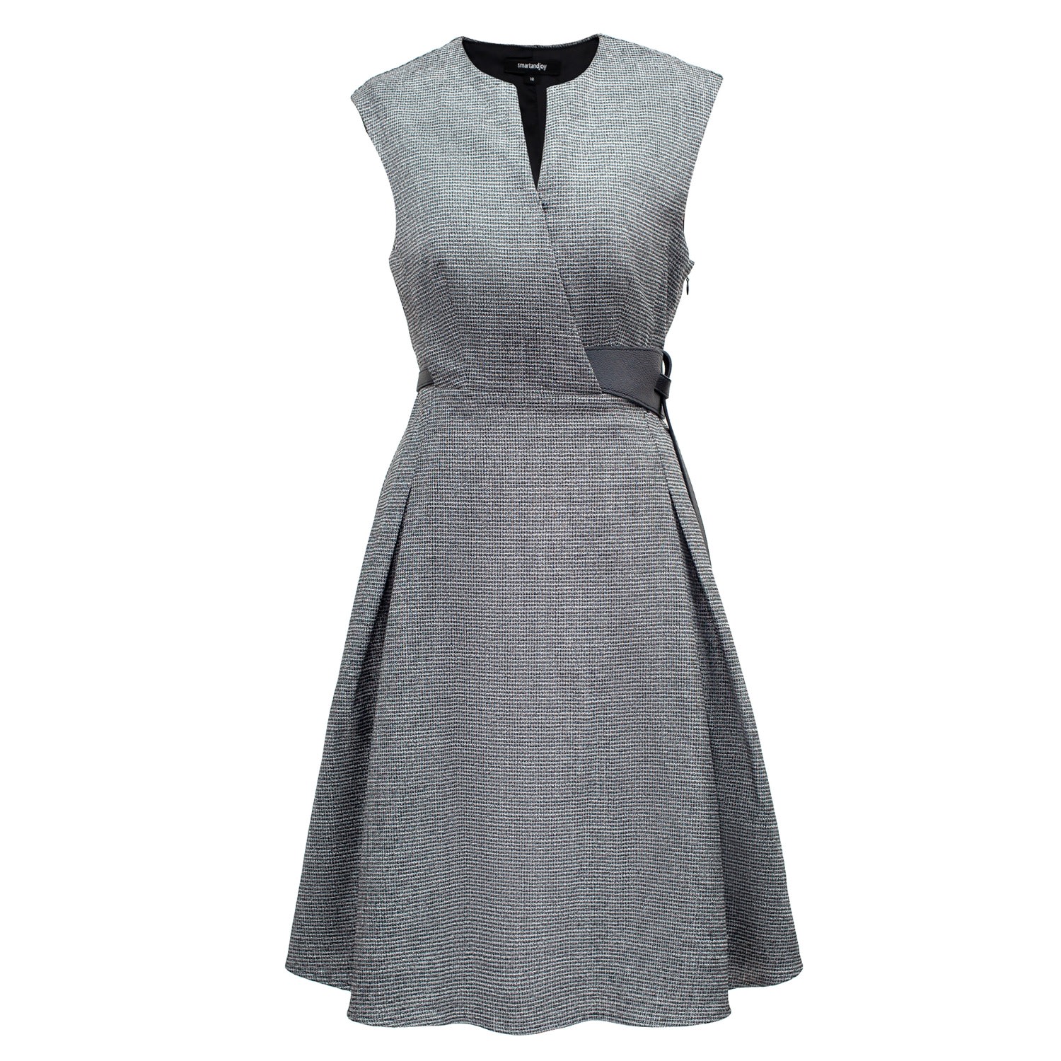 Smart And Joy Women's Trapeze Dress With Cross -effect - Silver In Silver