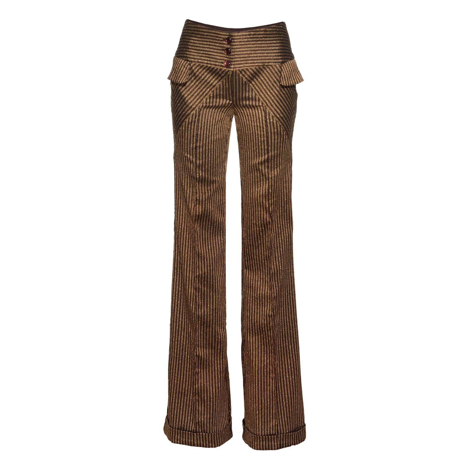 brown striped trousers