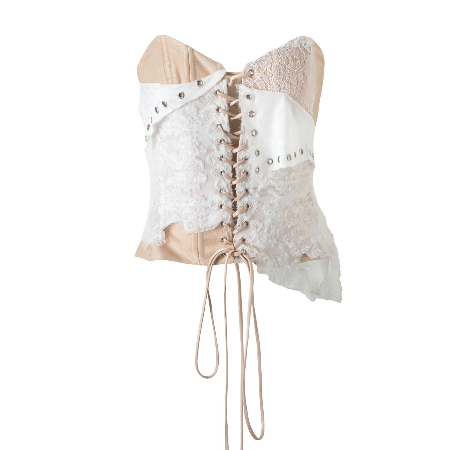 Paloma Lira Women's White Deconstructed Lace Corset In White
