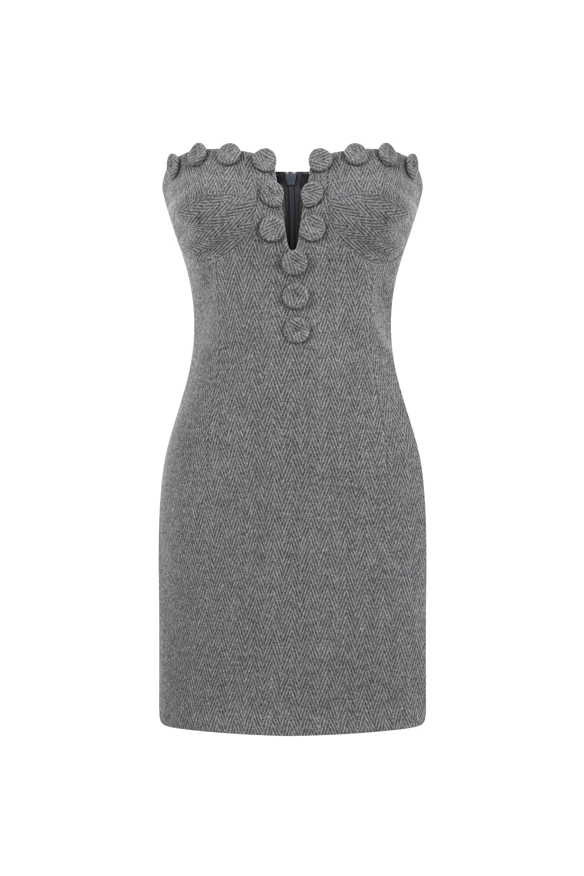 Nocturne Women's Strapless Mini Dress - Grey In Grey