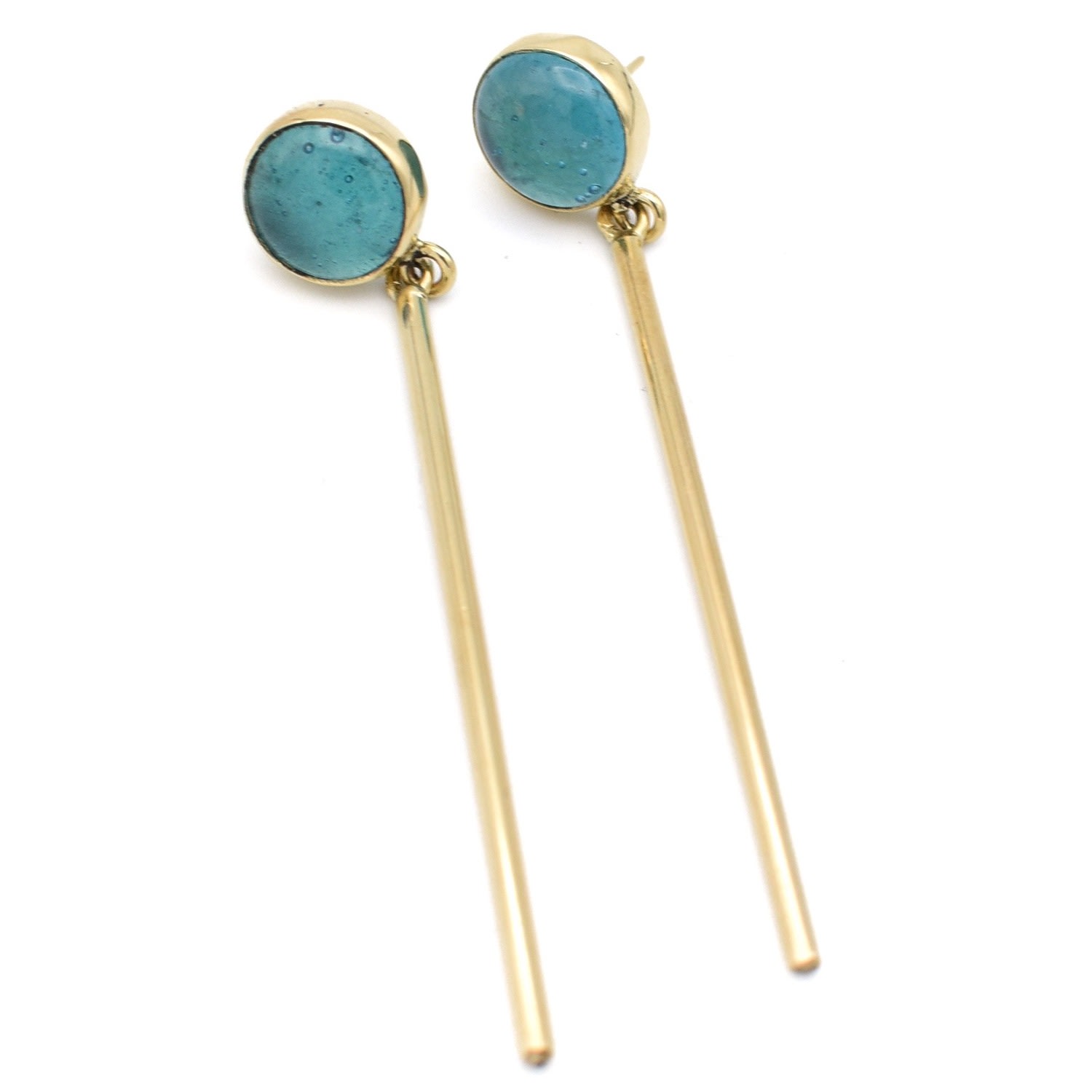 Lala Salama Women's Glass Line Droplet Earrings - Blue In Blue