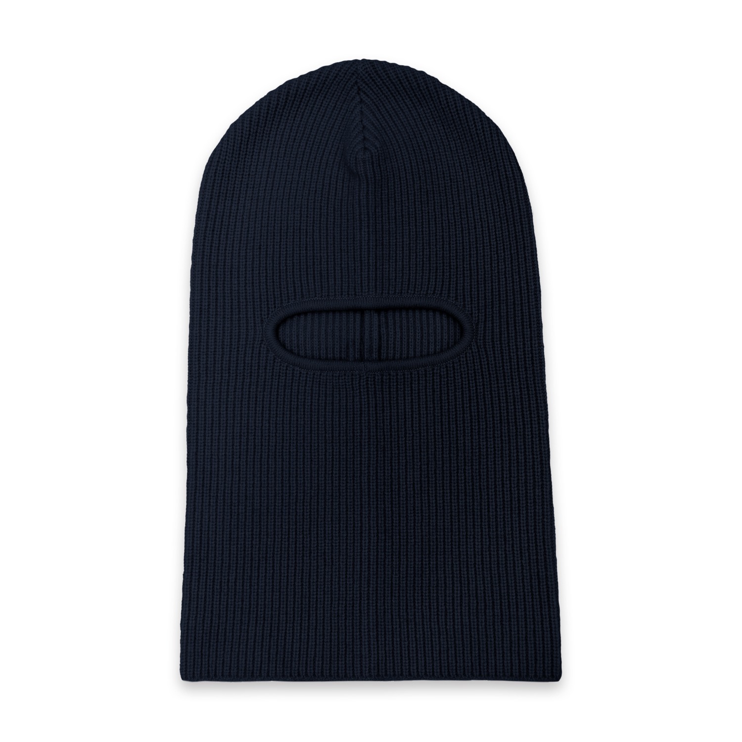 Women's Blue Merino Cashmere Aurelius Fisherman Rib Balaclava - Navy | Medium | Paul James Knitwear