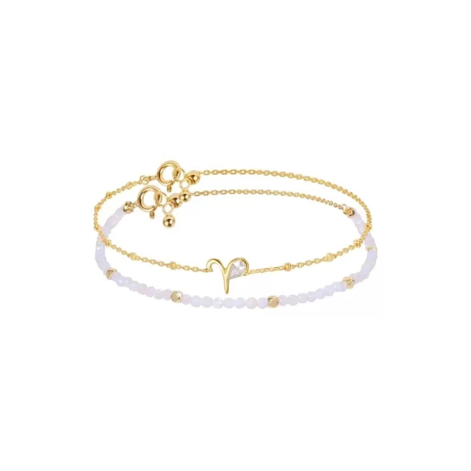 Jiaying Wang Wjy Studio London Men's Gold / White Constellation Aries Zodiac Bracelet – Natural Crystal Adjustable In Multi
