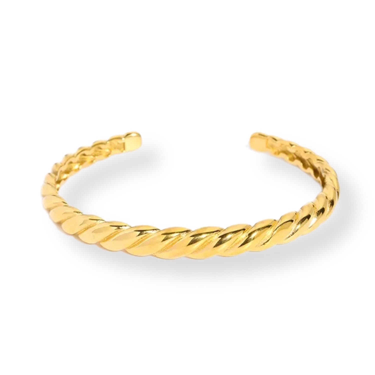 Mink&ivy Women's Twisted Indian Gold Bangle Tarnish Free In Gold