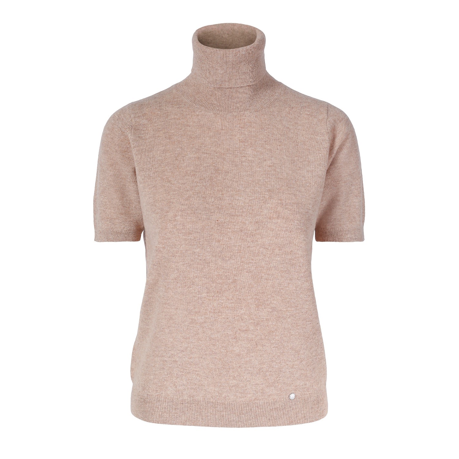 Tirillm Women's Neutrals "alexa" Short Sleeve Turtle Pullover -beige Melange In Beige