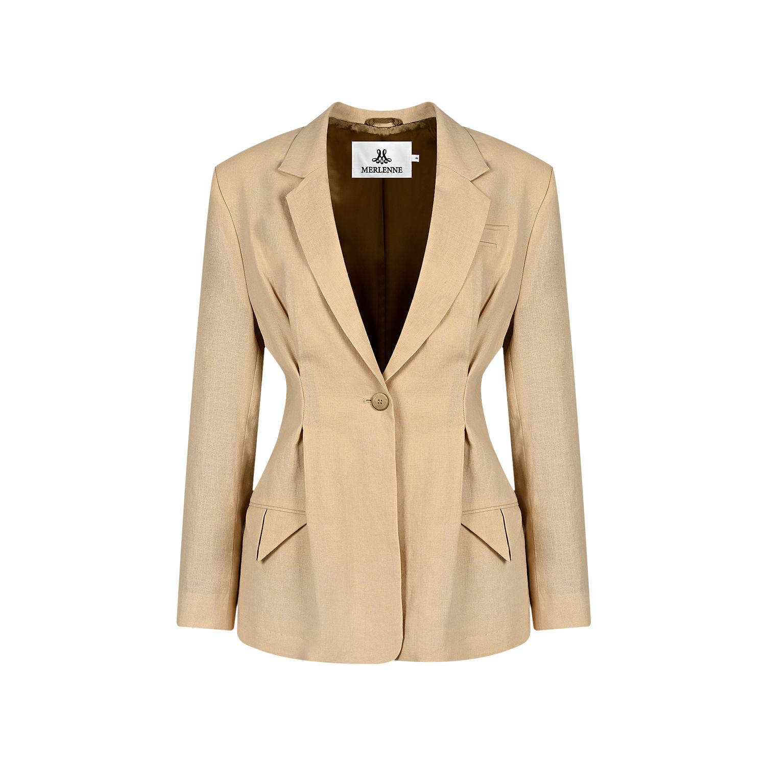 Merlenne Women's Neutrals / Pink / Purple Linen Blazer In Powder Rose