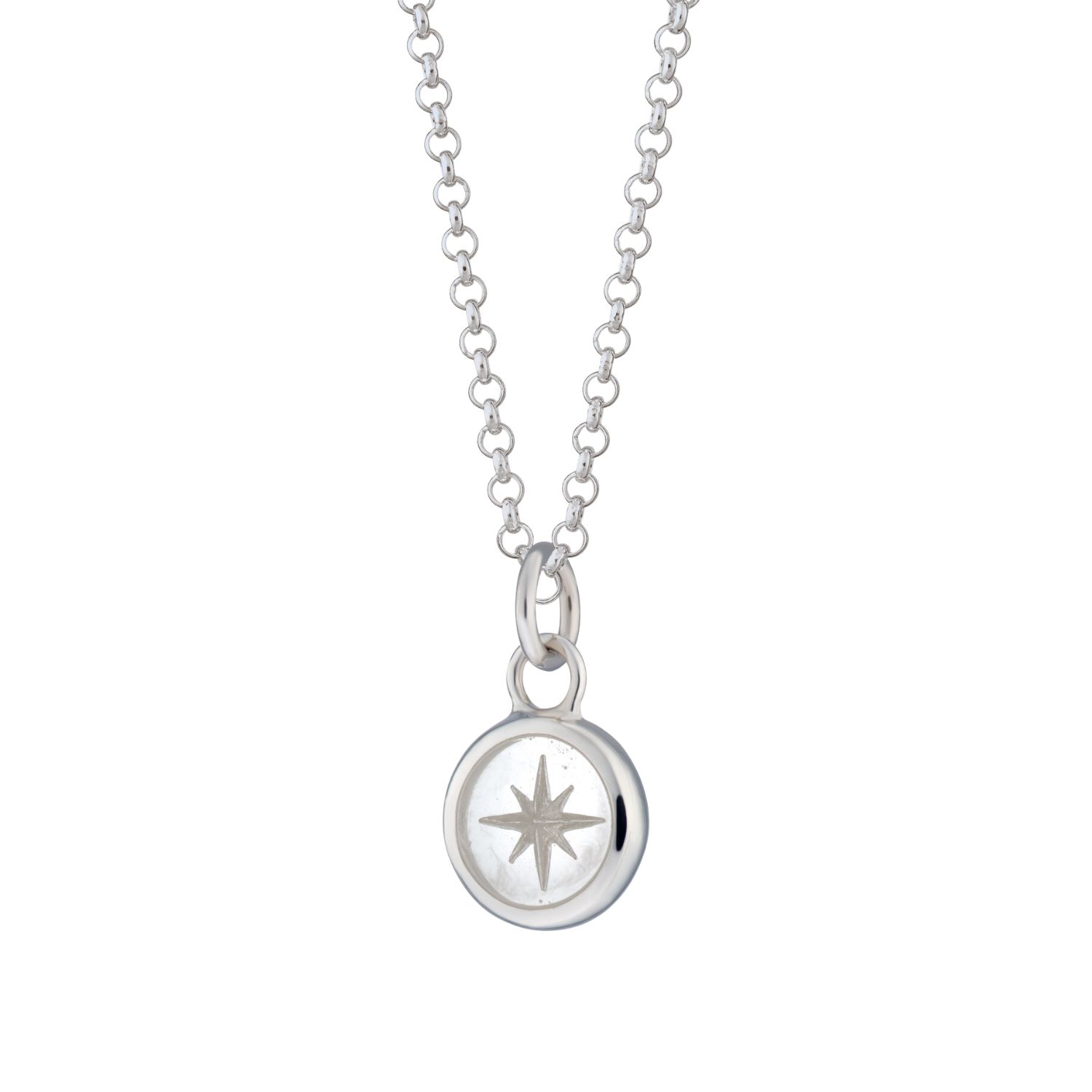 Women’s Silver / White Sterling Silver White Star Resin Capture Necklace Lily Charmed