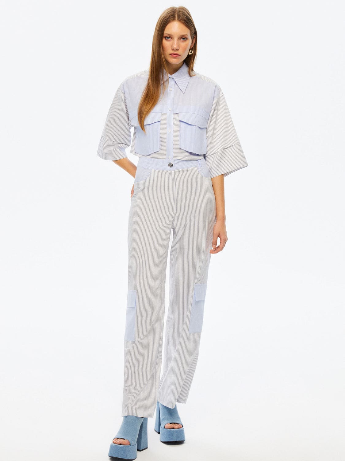 High-Waisted Striped Pants | NOCTURNE | Wolf & Badger