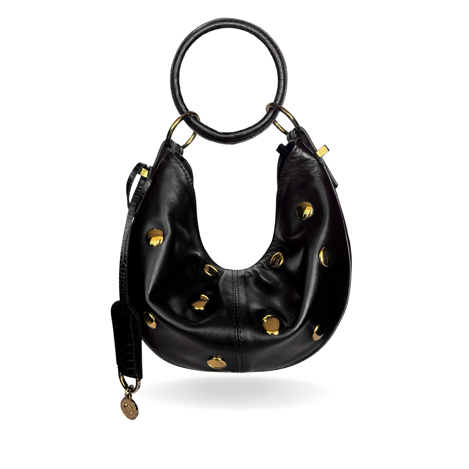 Indigolush Women's The Midi Ivy Studded Bag Black In Black