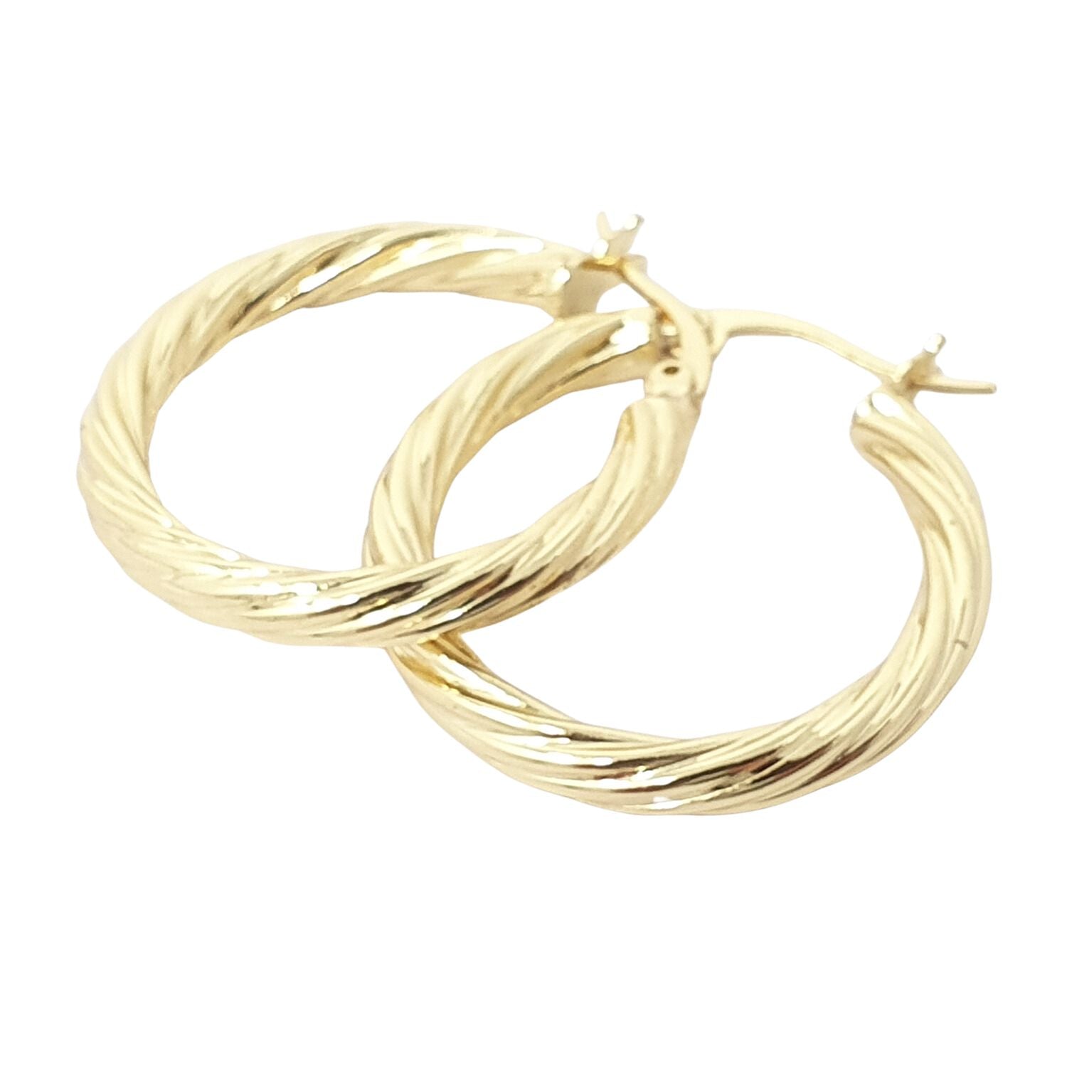 Harfi Women's Twisted Gold Plated Round Minimalist Stylish Hoops In Gold