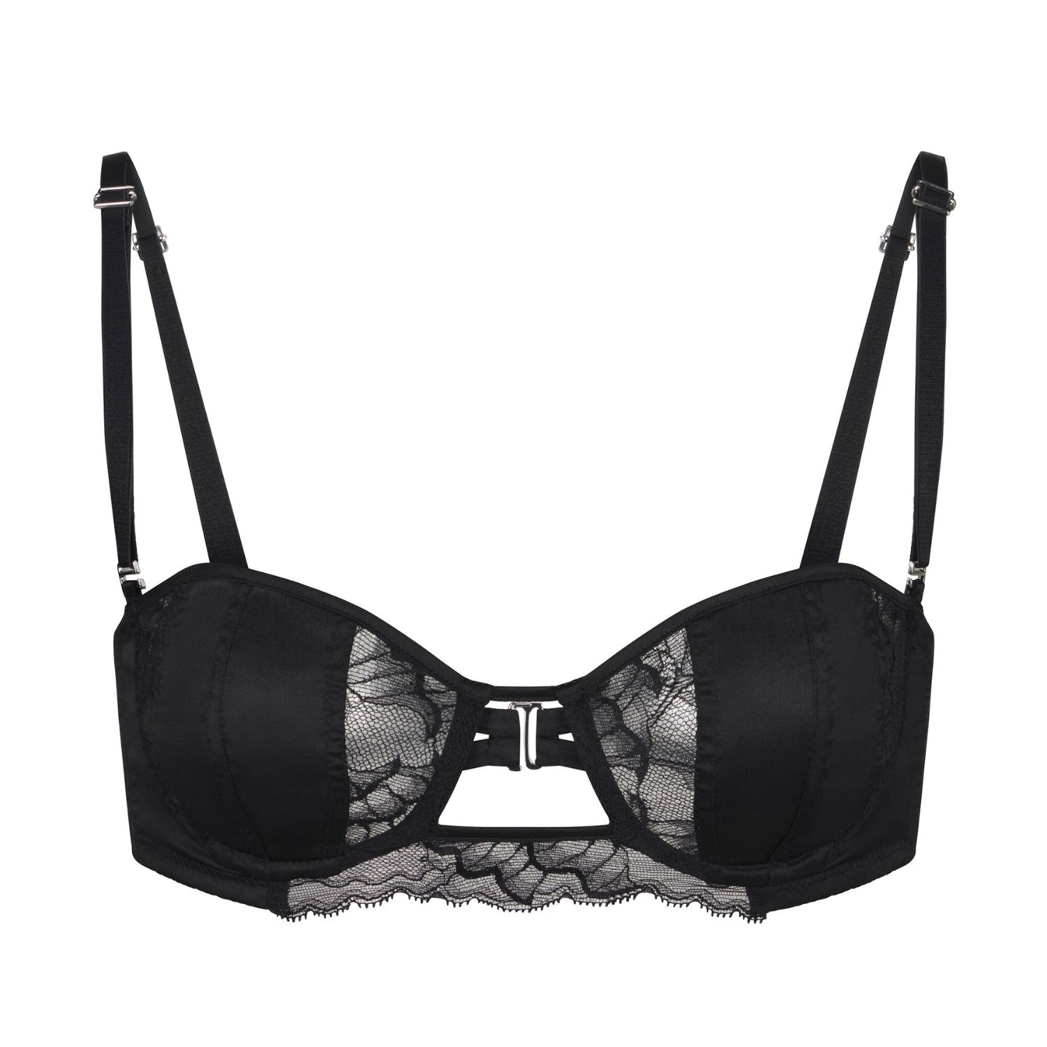 Lunatic Femme Women's Rider Convertible Black Balconette Bra In Black