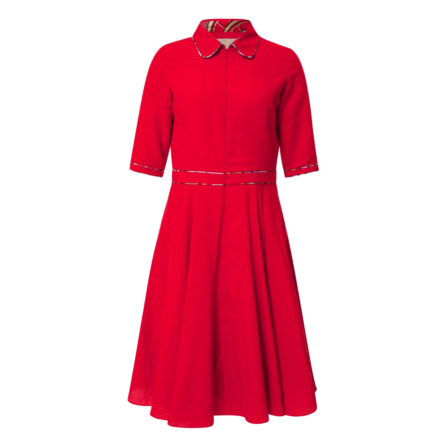 Women’s Effie Midi Linen Dress - Red Small Winifred Mills