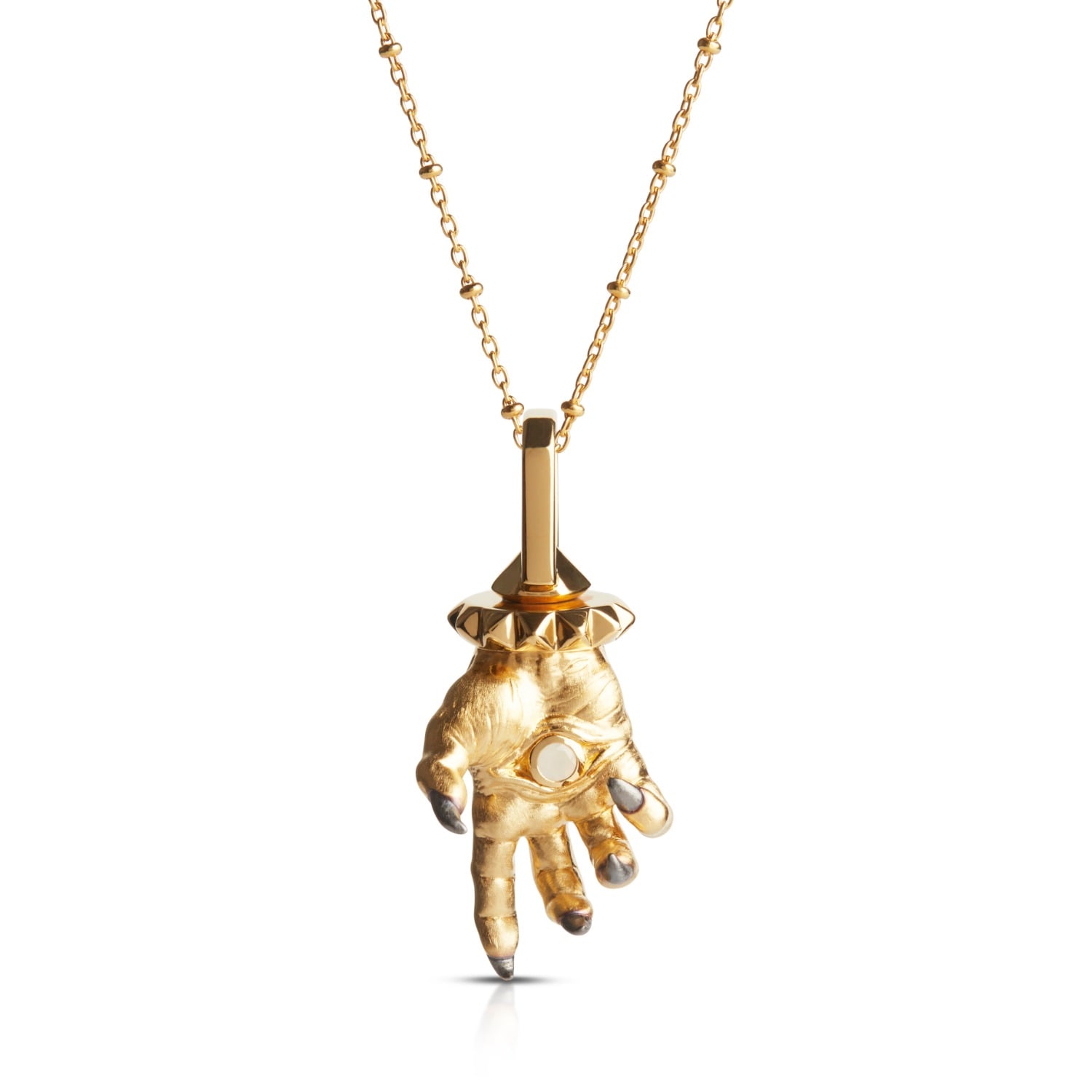 Kasun Men's Hand Of The Protector Pendant - June - Moonstone - Gold Vermeil