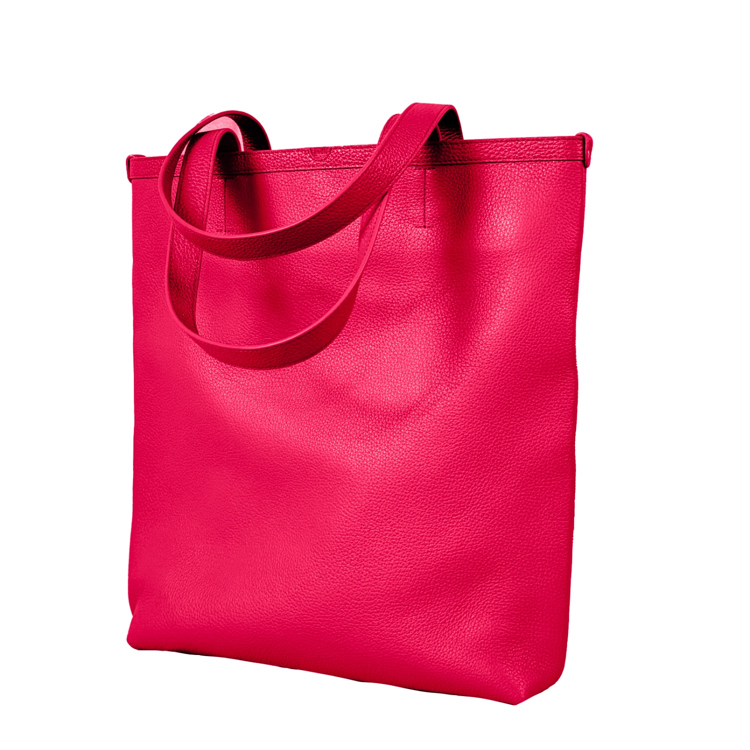 Women's The Ivy Handmade Leather Tote Bag In Hot Pink | Godi.