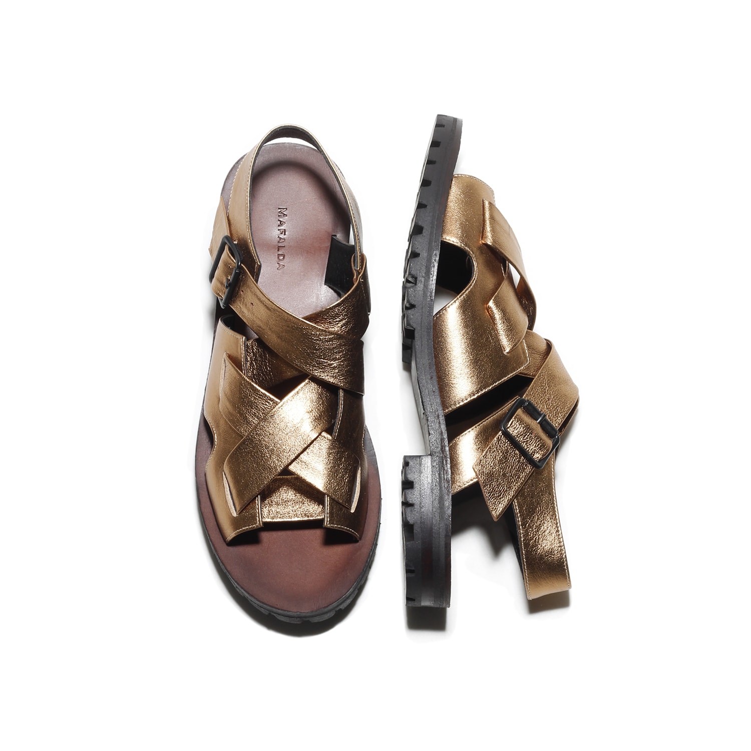 Mafalda Women's Martina Gold Strap Sandals In Gold