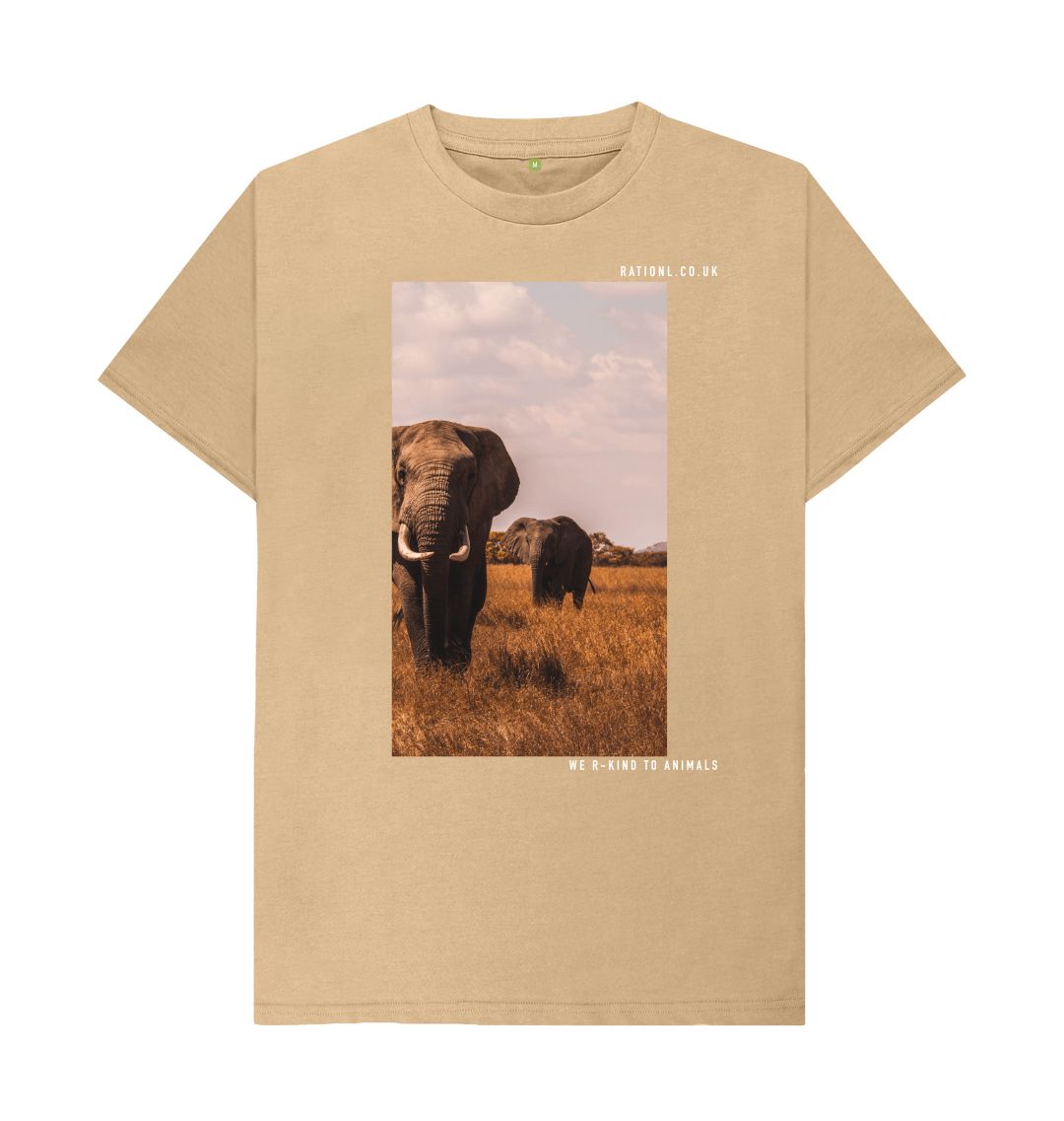 Men’s Neutrals We R Kind To Animals Organic T-Shirt - Sand XXL Ration. l