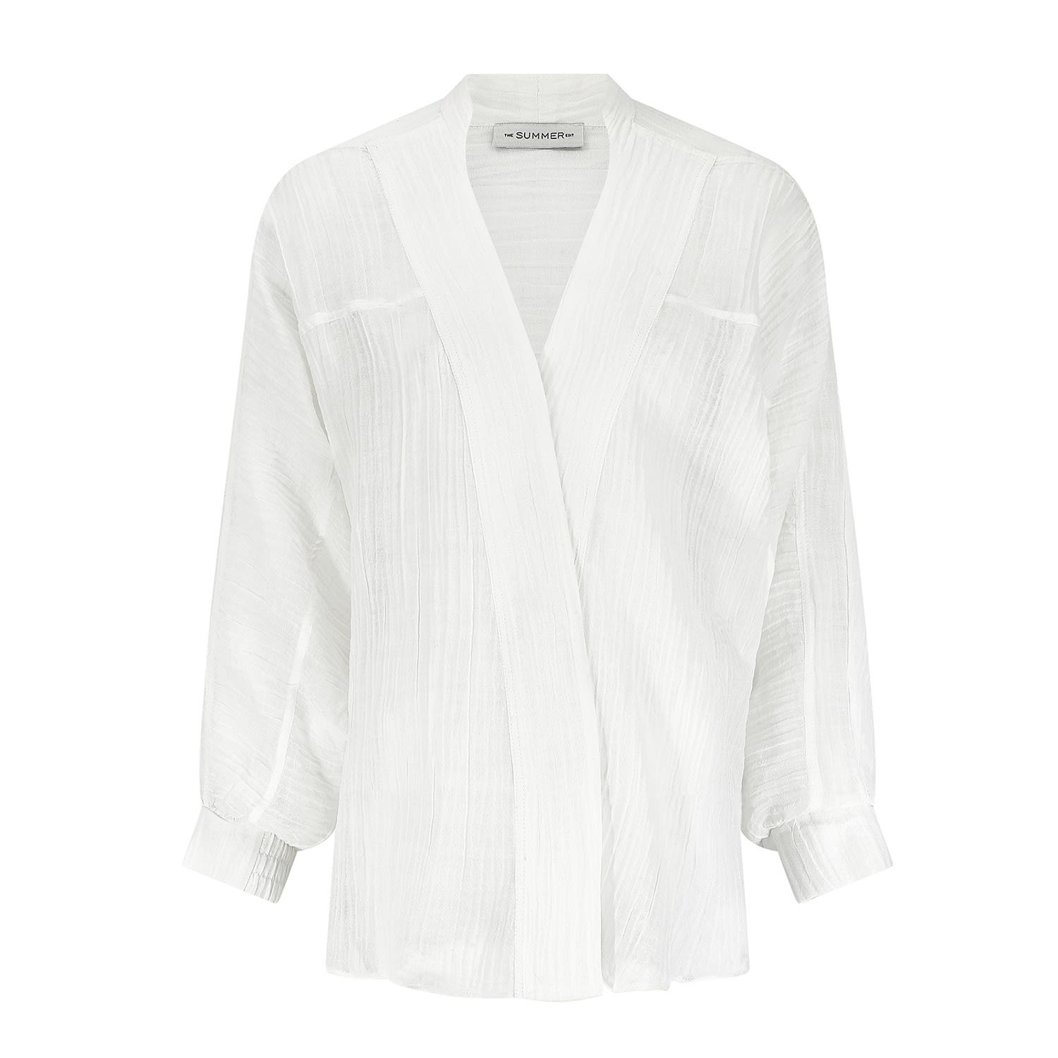 Women’s Margot Crinkle Linen Sports Shirt - Ivory Small The Summer Edit