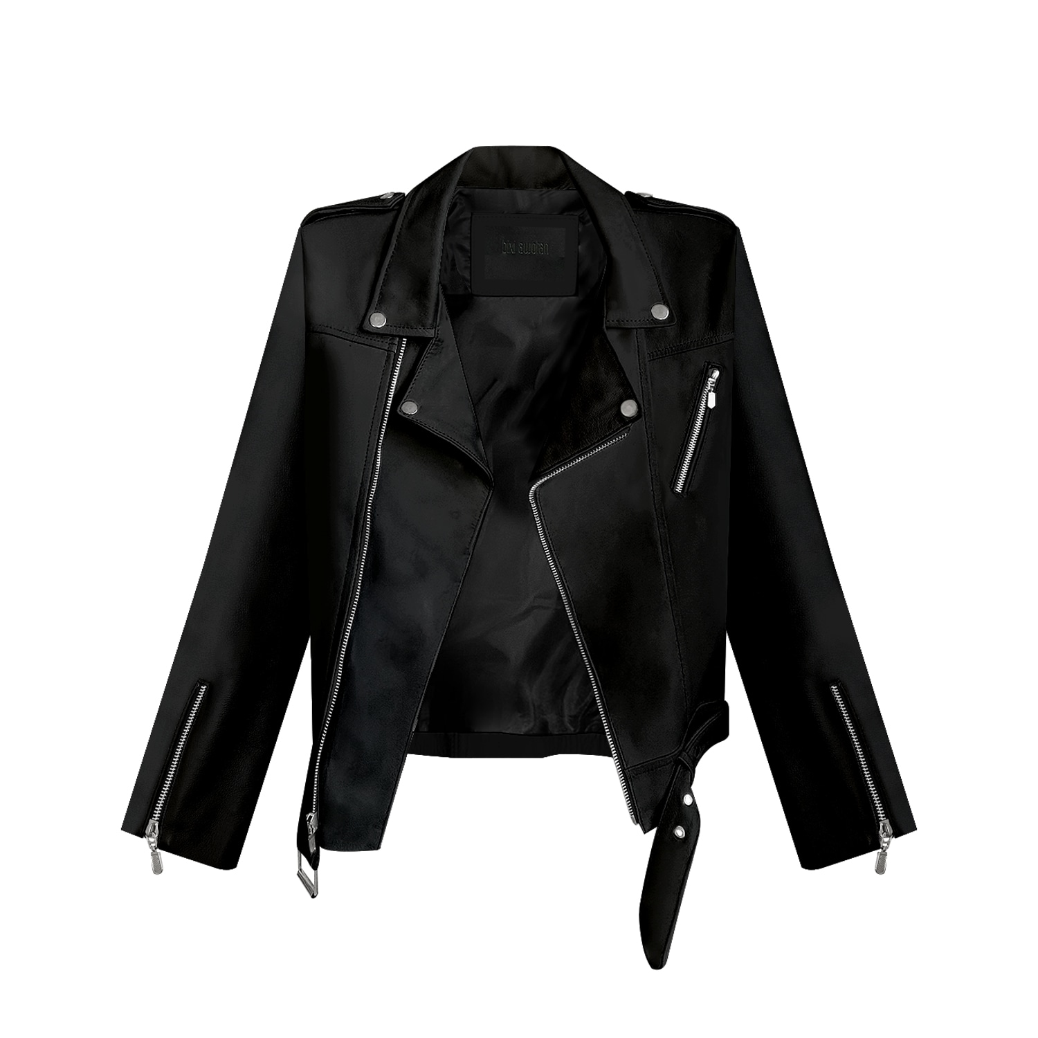 Black Leather Biker Jacket For Women Large Bixi Awotan