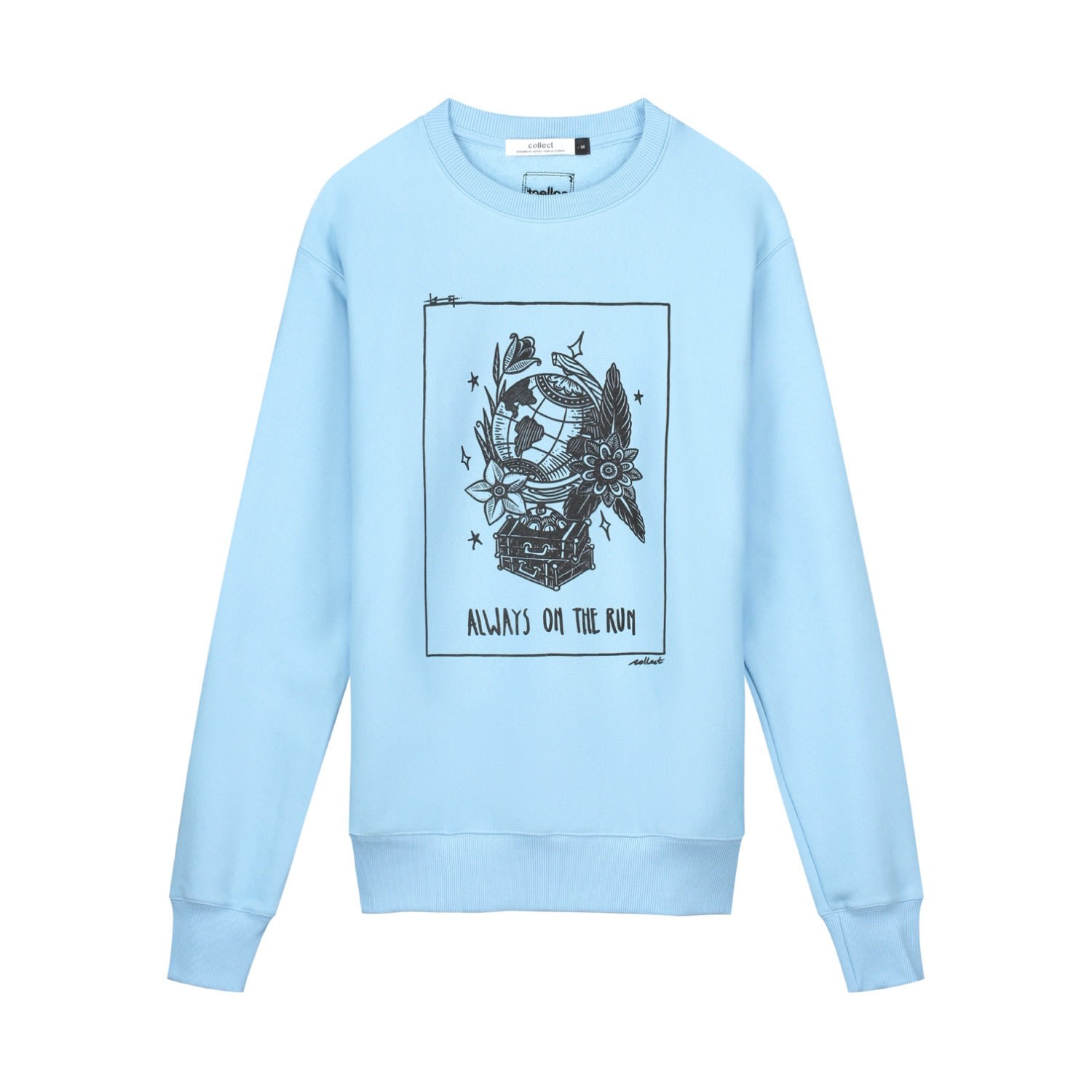 Collect The Label Always On The Run Sweater Light Blue In Blue