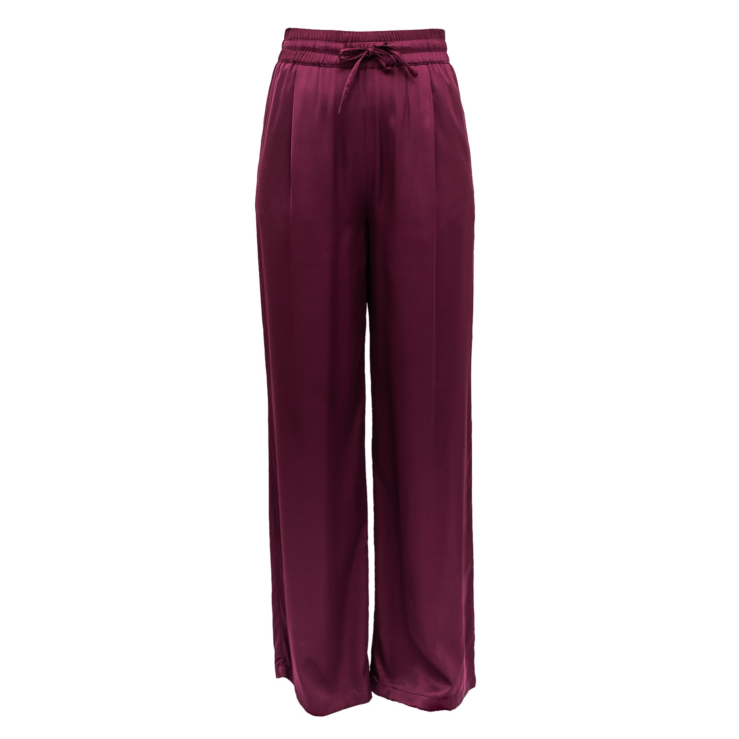 Janara Jones Women's Brown Beetroot Viscose Wide-leg Trousers In Brown