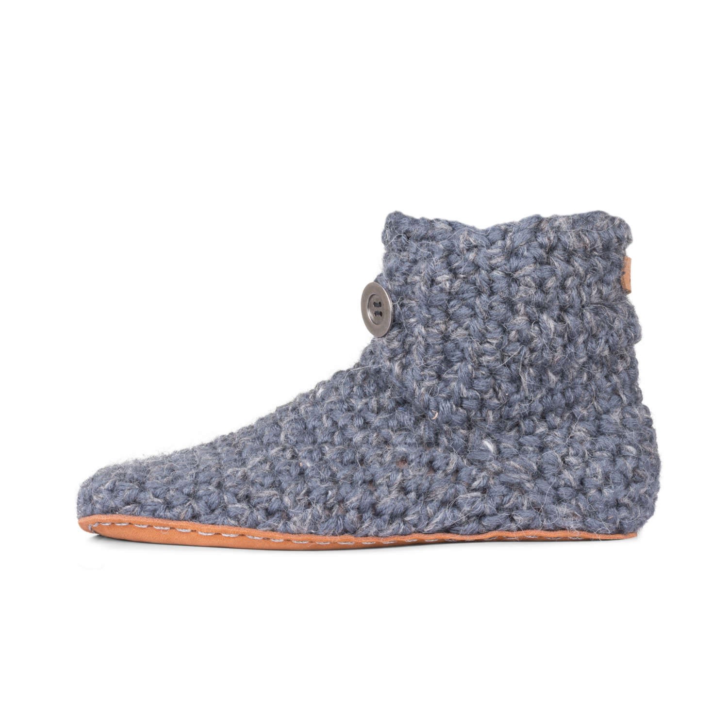 Kingdom Of Wow Men's Grey Handmade Barefoot House Booties In Charcoal Gray In Grey