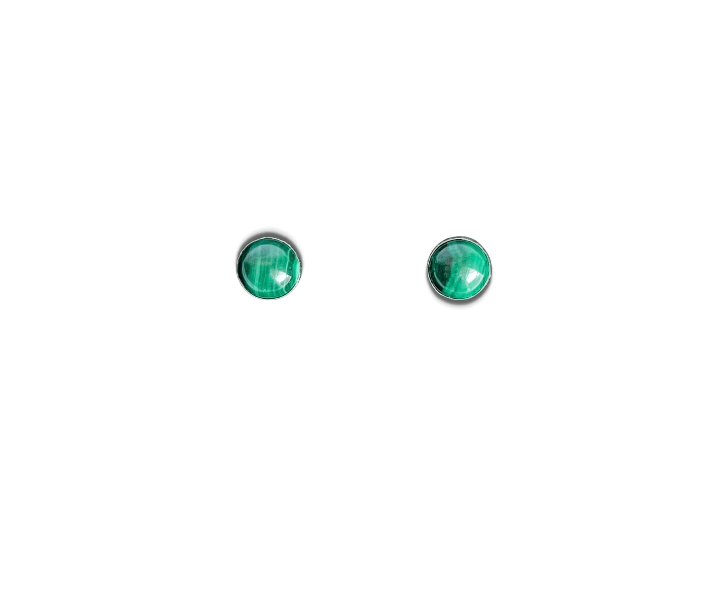 Nueva Luxe Women's Green Malachite & Silver Stud Earrings In Gray