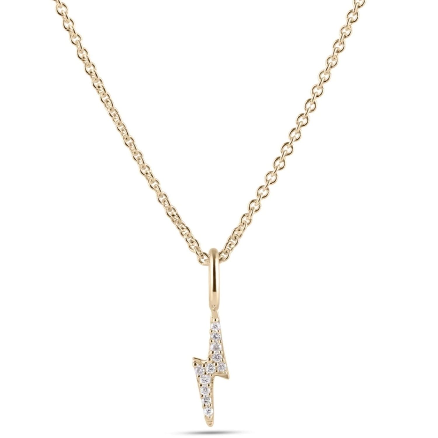 Women’s Diamond Lightning Bolt Pendant 9K Gold Zohreh V. Jewellery