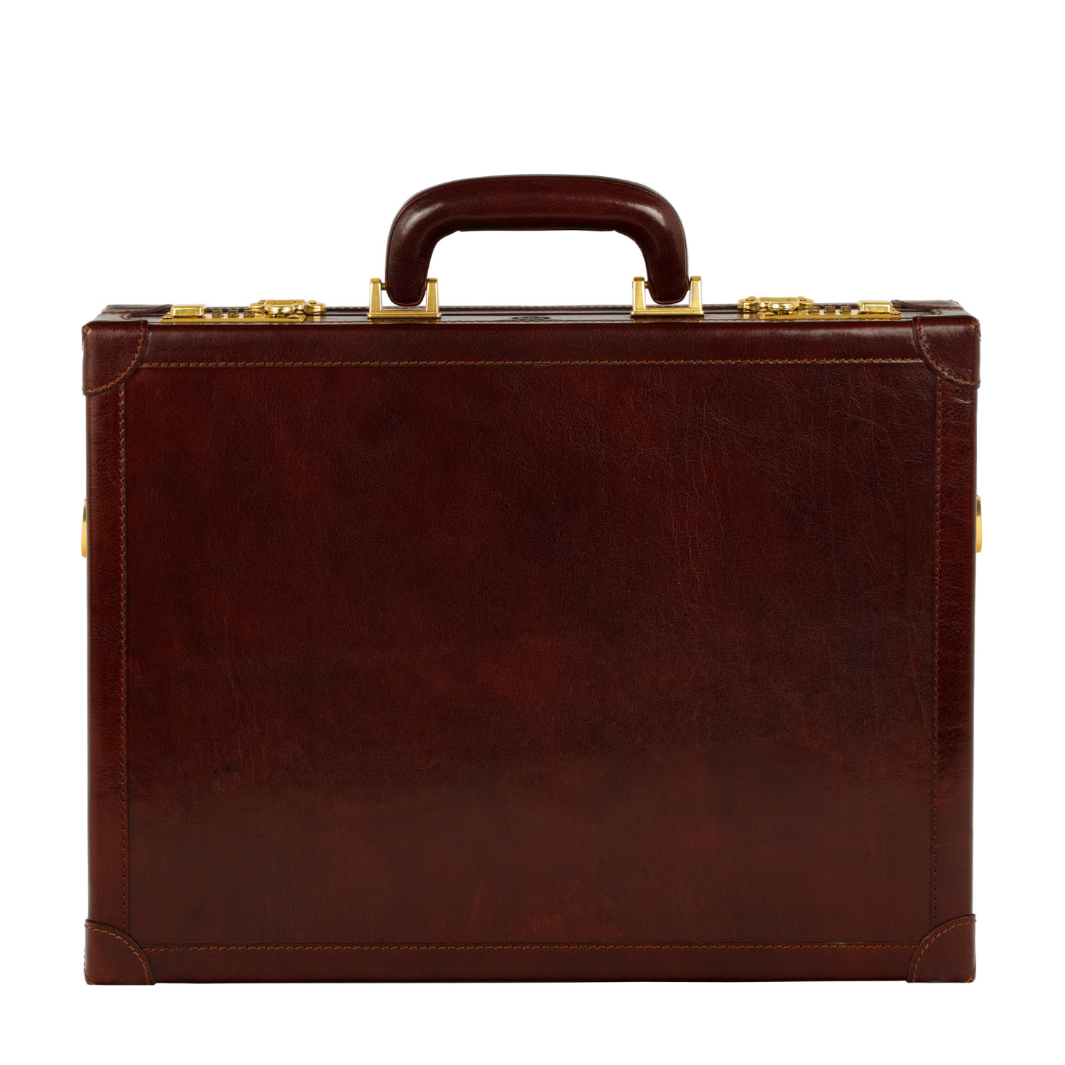 Time Resistance Men's Brown Leather Large Attaché Case Briefcase - A Legacy In Brown