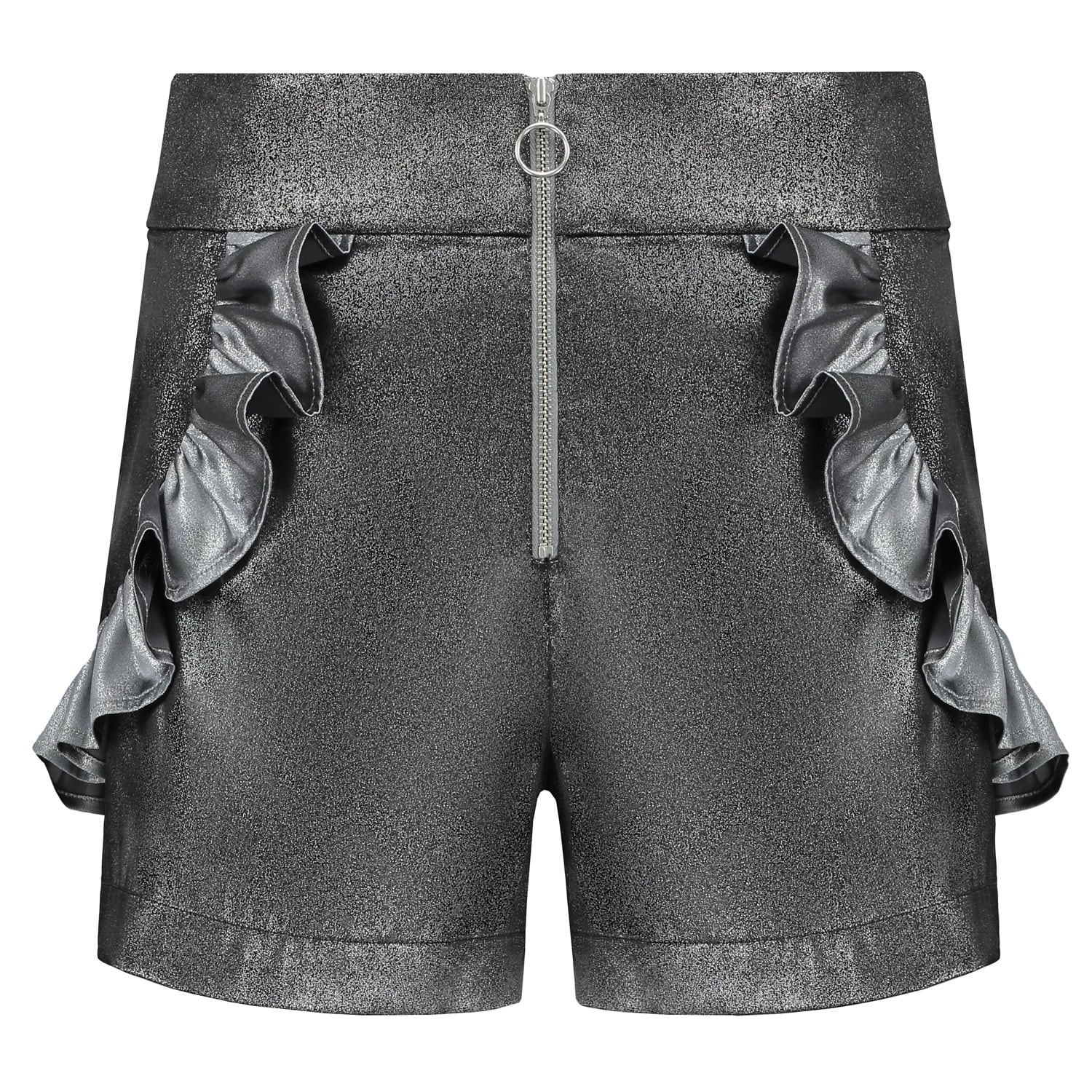black high waisted festival shorts