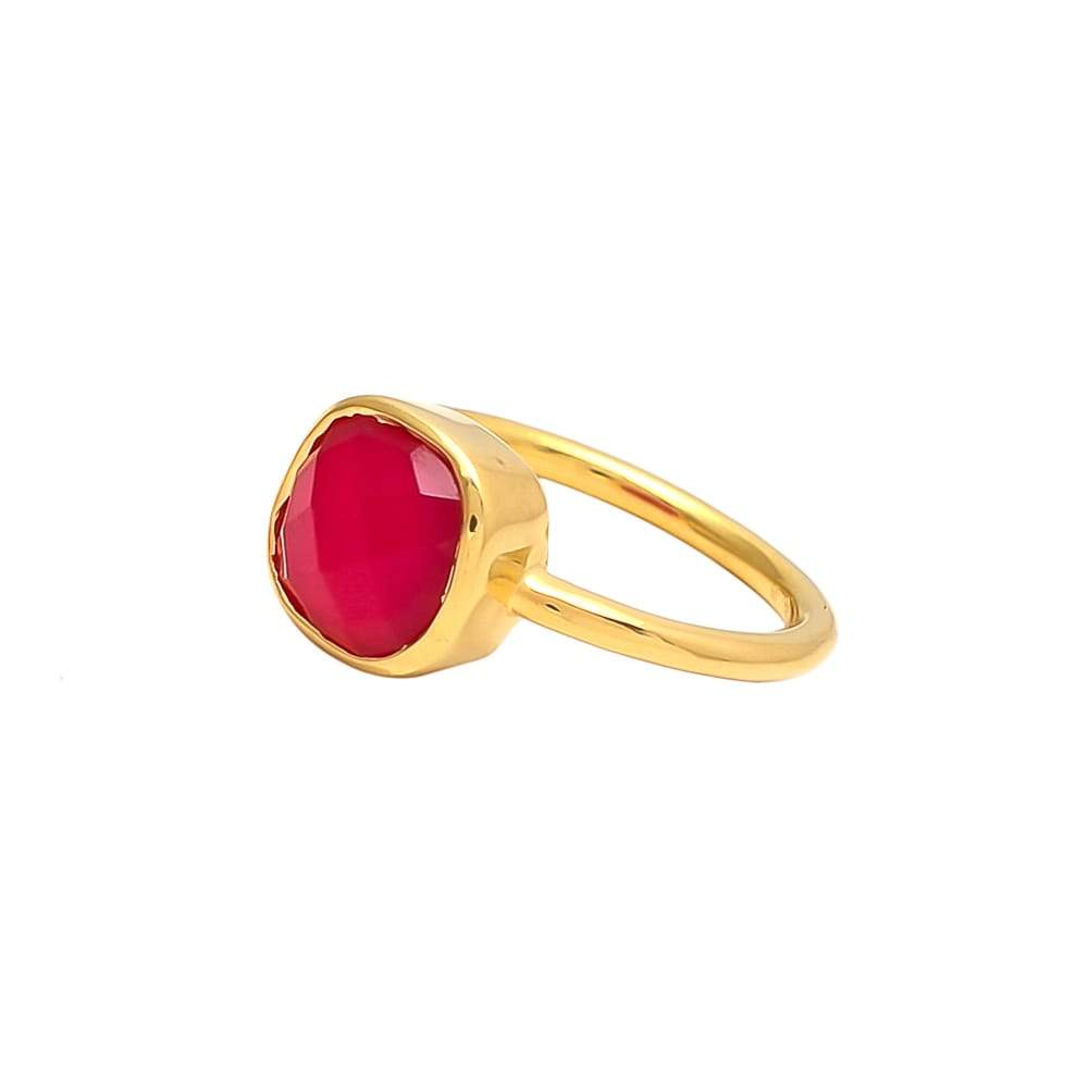 Women’s Gold / Pink / Purple Rea Ring Fuchsia Chalcedony Somya London