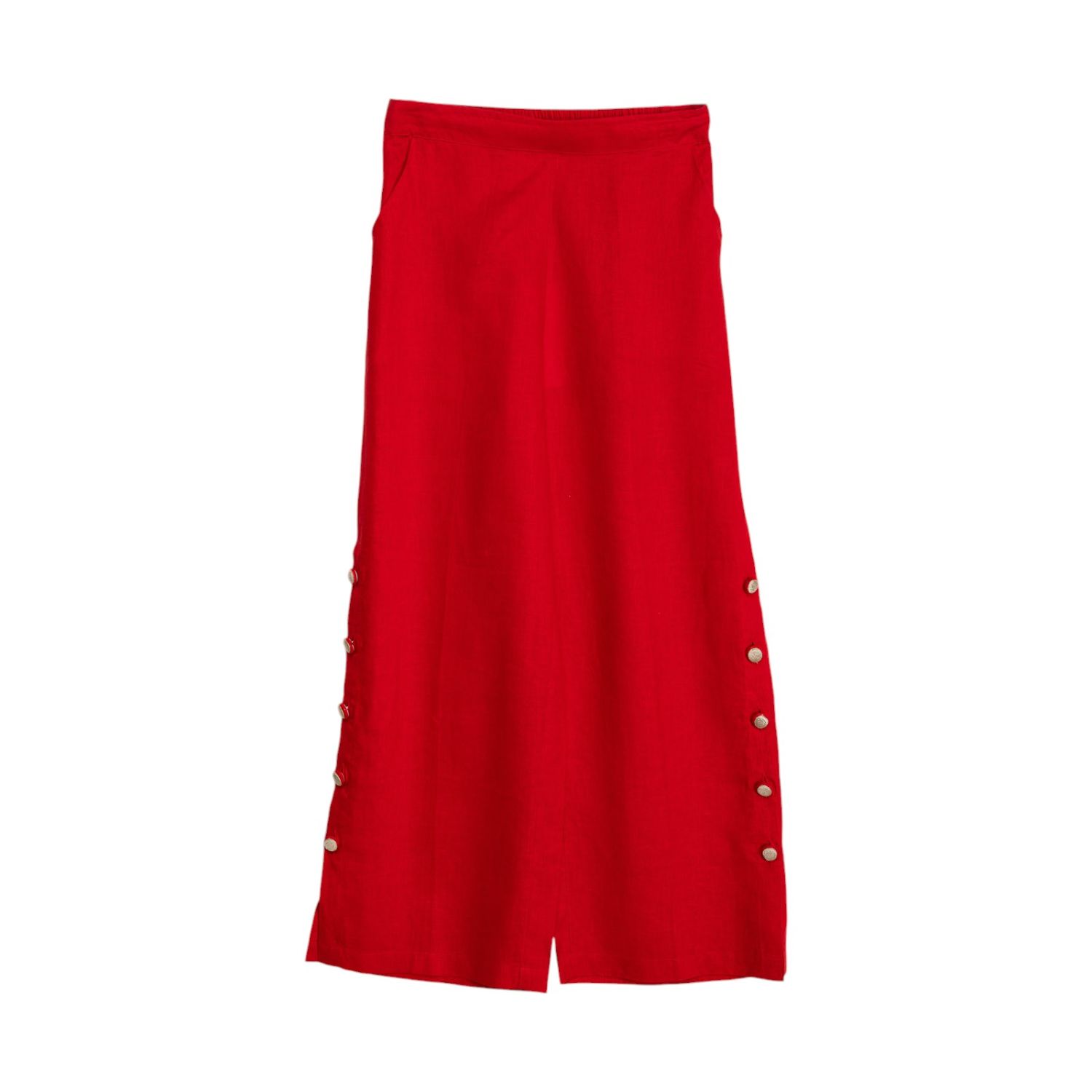 Niza Women's Red Linen Trousers Tulum