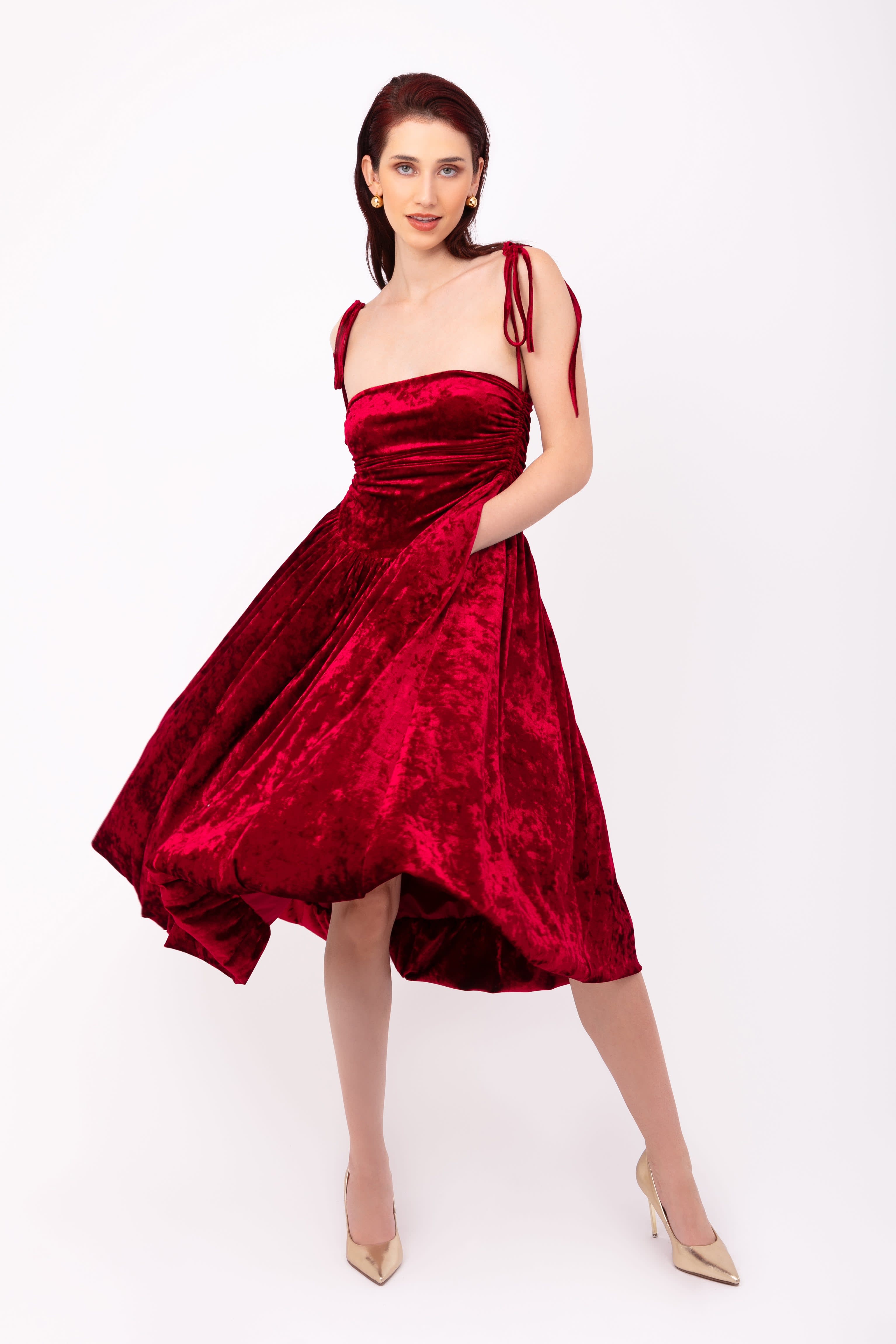 knee length dresses for ladies Constance White Tulle Puffball Mini Dress with Ribbon