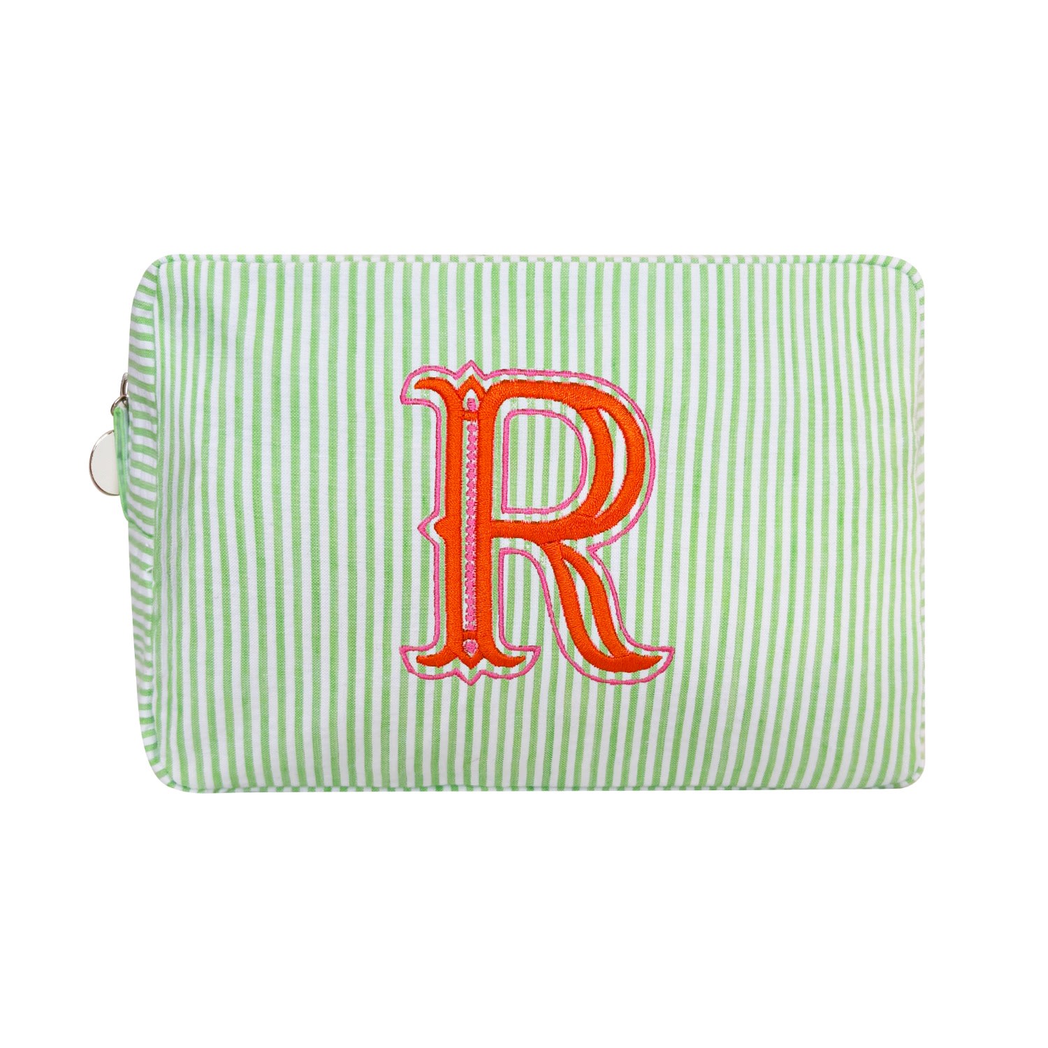 Lilly Loves Green R Cosmetic Alphabet Bag In Green