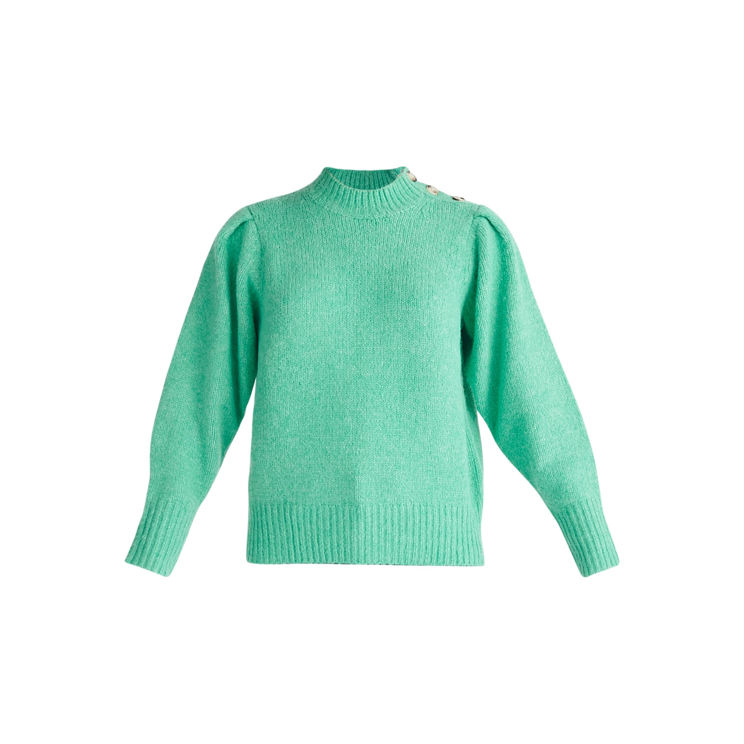 Women’s Green Buttoned Shoulder Jumper In Seafoam Large Paisie