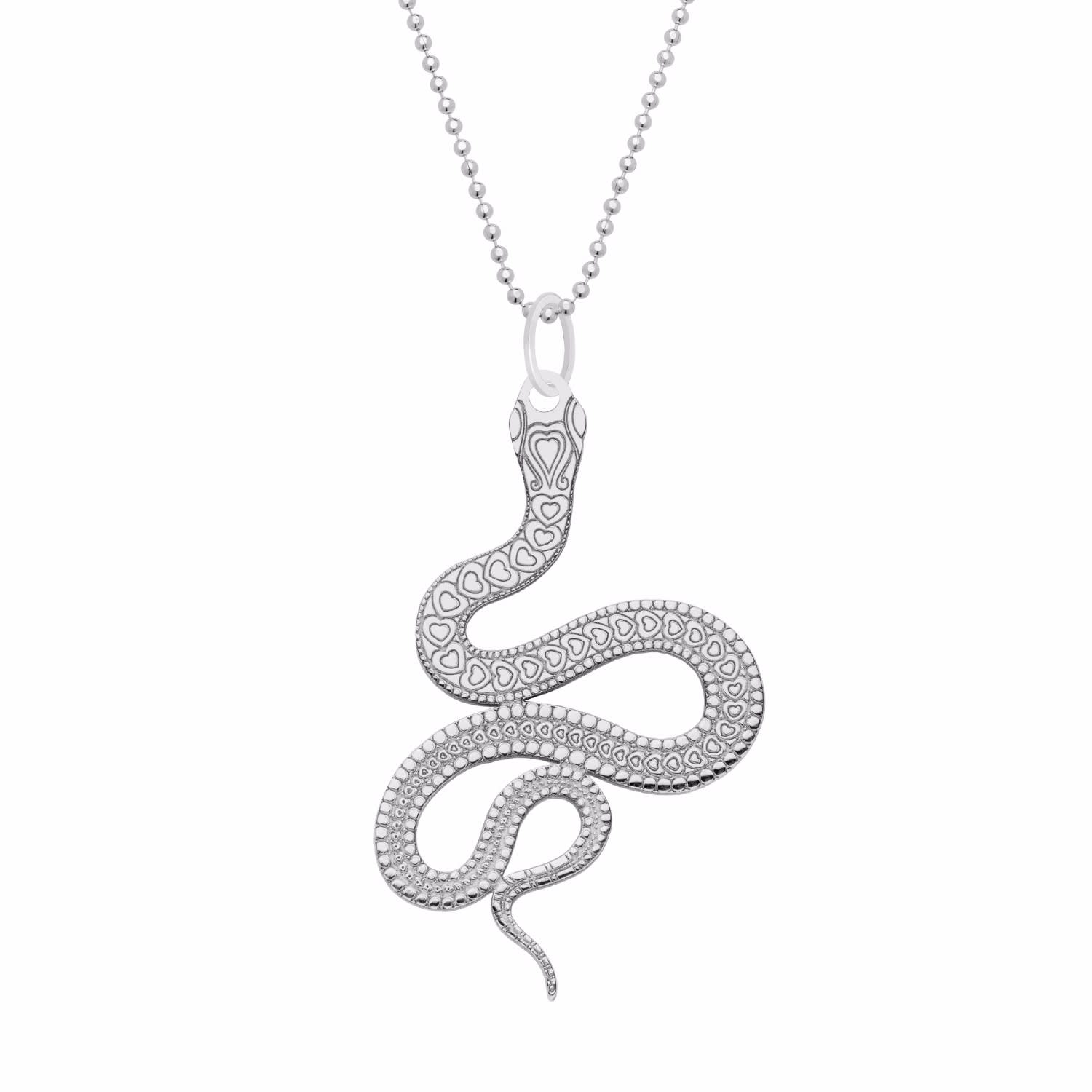 Louis Vuitton LV Snake Pendant Necklace Aged Silver in Metal with